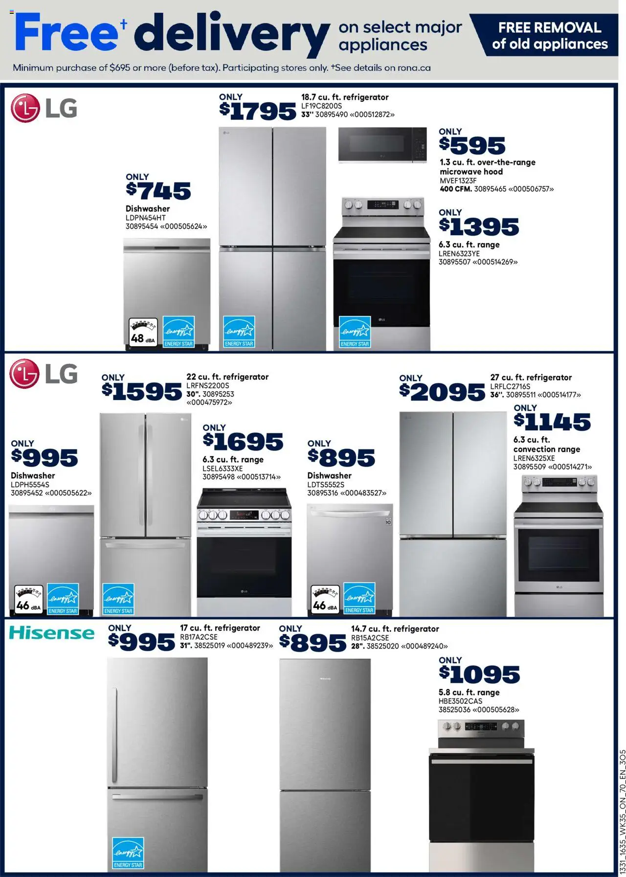 Rona flyer valid from 25.09.2025 | Page: 17 | Products: Refrigerator, Dishwasher