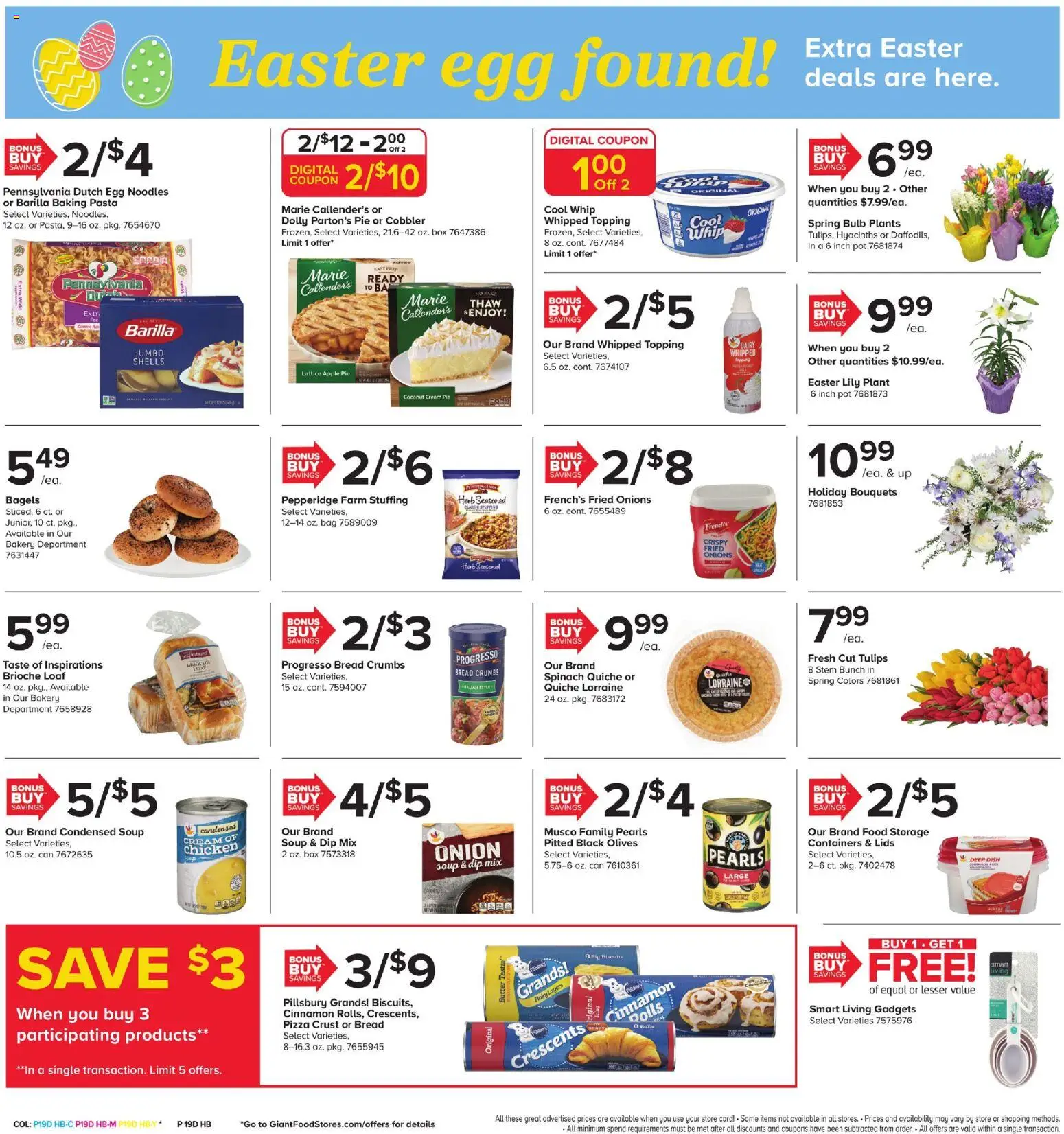 Giant Weekly Ad - valid from 27.03.2026 | Page: 3 | Products: Bakery, Bread, Pasta, Cream