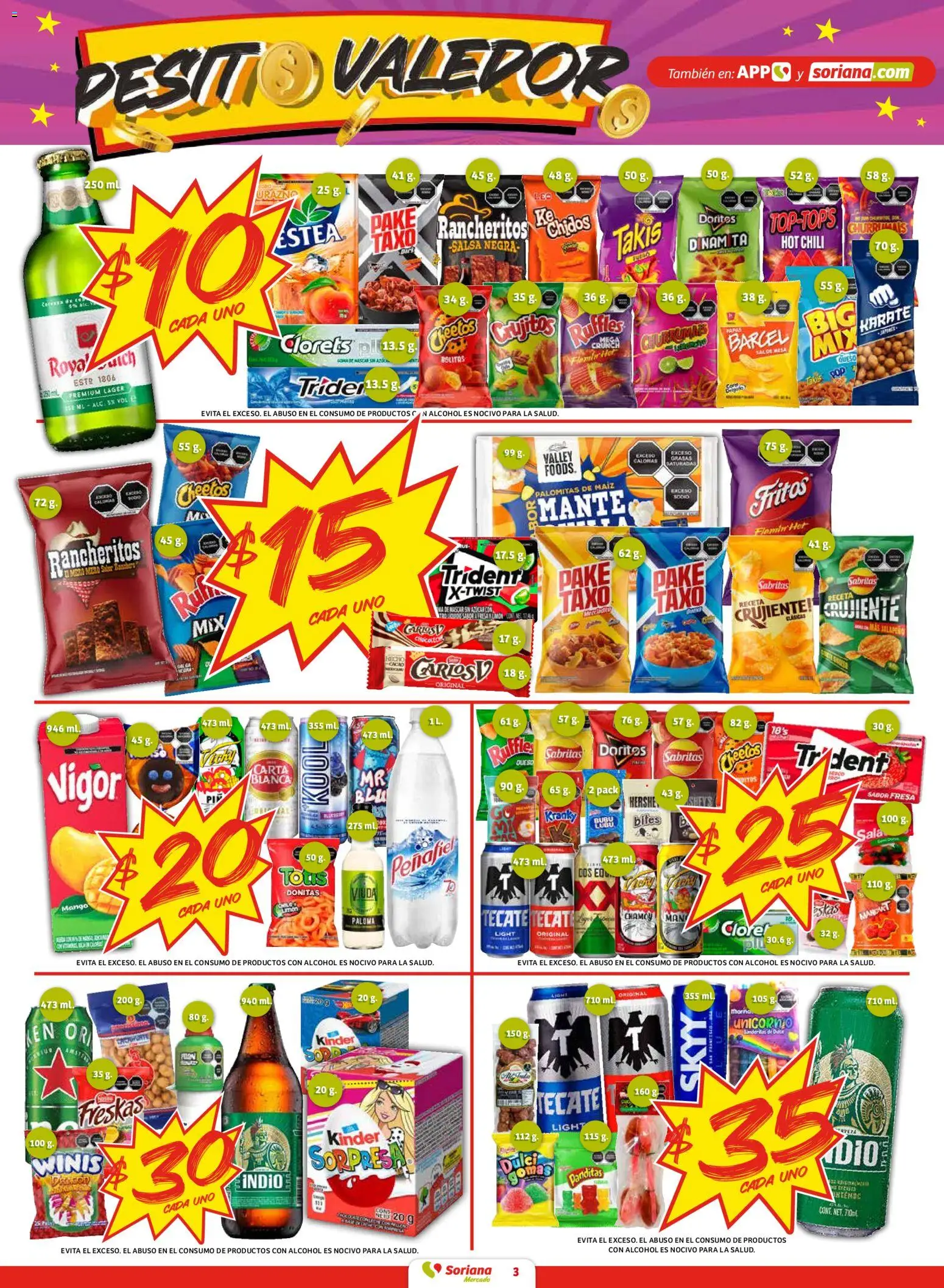 Nuevas ofertas de Soriana válidas en toda la República Mexicana desde el 30.01.2026. ¡Encuentra las mejores ofertas en Soriana - Pesito Valedor Mercado: Chih, Coah, Dur, NL, SLP, Tamps, Zac! | Página: 3 | Productos: Maíz, Fresa, Queso, Moño