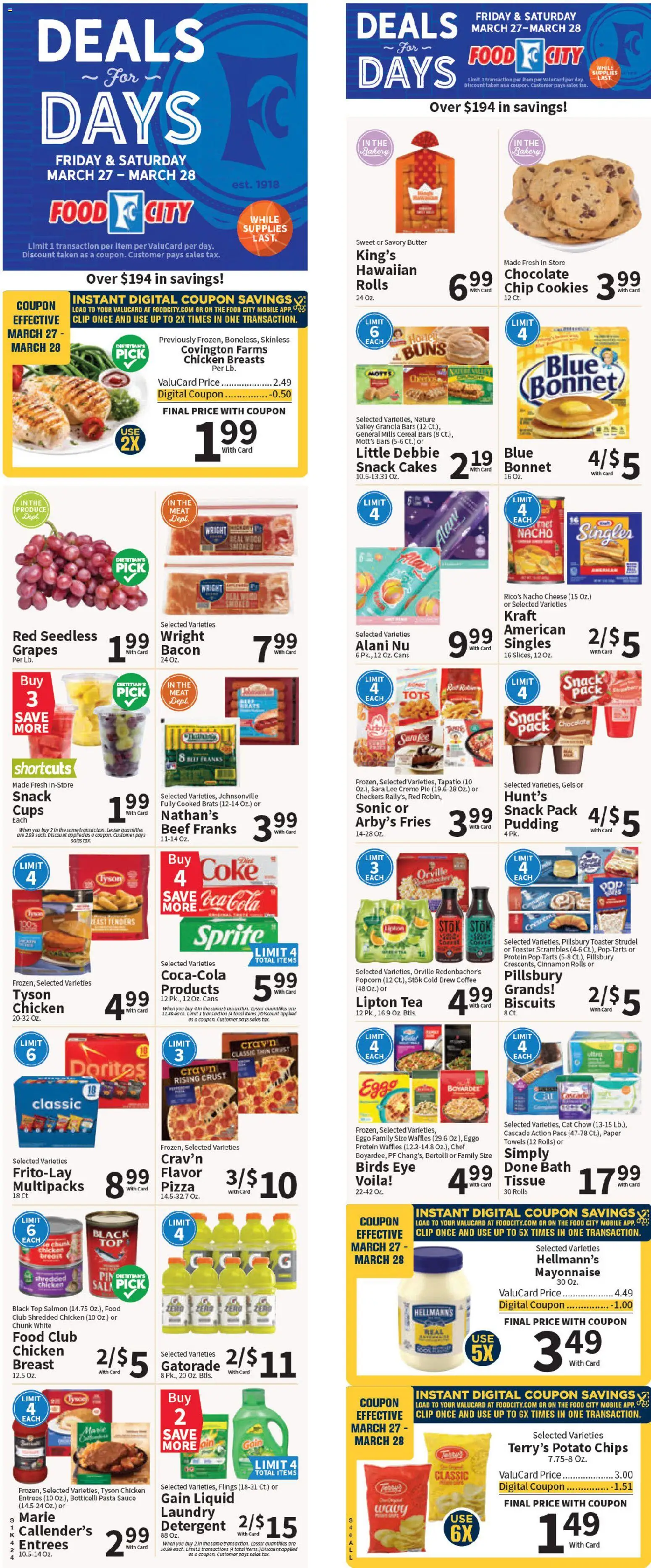 Food City Weekly Ad - valid from 27.03.2026 | Page: 1 | Products: Bakery, Clip, Beef, Cookies