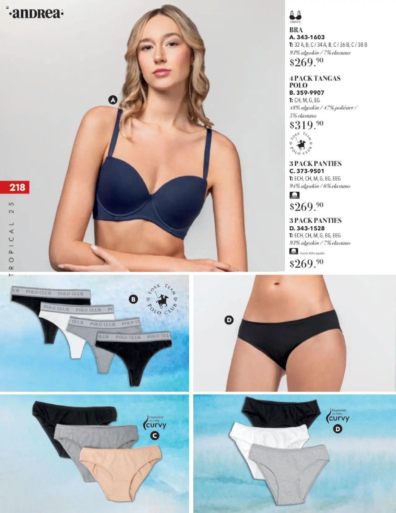 Nuevas ofertas de Andrea válidas en toda la República Mexicana desde el 17.08.2025. ¡Encuentra las mejores ofertas en Andrea - Catálogo Tropical Otoño / Invierno! | Página: 218 | Productos: Pollo, Algodón