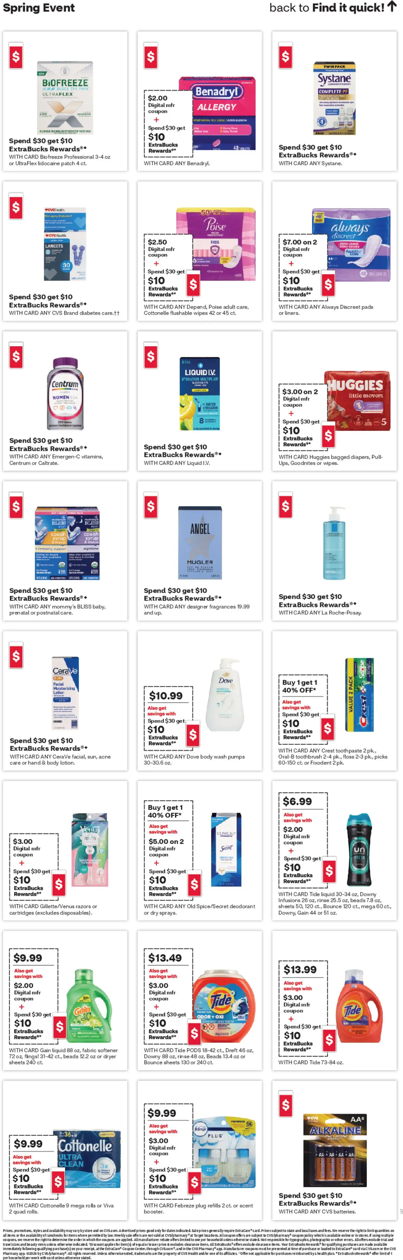 CVS Pharmacy Weekly Ad - WA - valid from 12.04.2026 | Page: 19 | Products: Toothbrush, Fabric softener, Pads, Body Wash