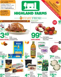 Preview of Highland Farms weekly flyer / circulaire from shop Highland Farms valid from 02.10.2025