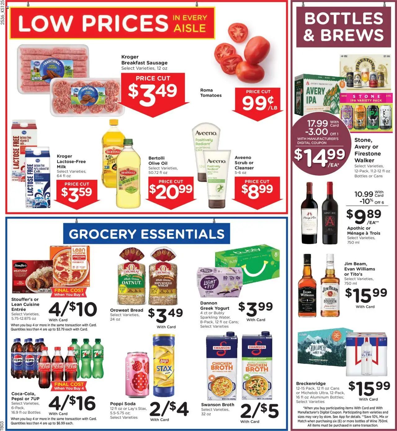 King Soopers Weekly Ad - valid from 08.10.2025 | Page: 7 | Products: Milk, Yogurt, Tomatoes, Bourbon