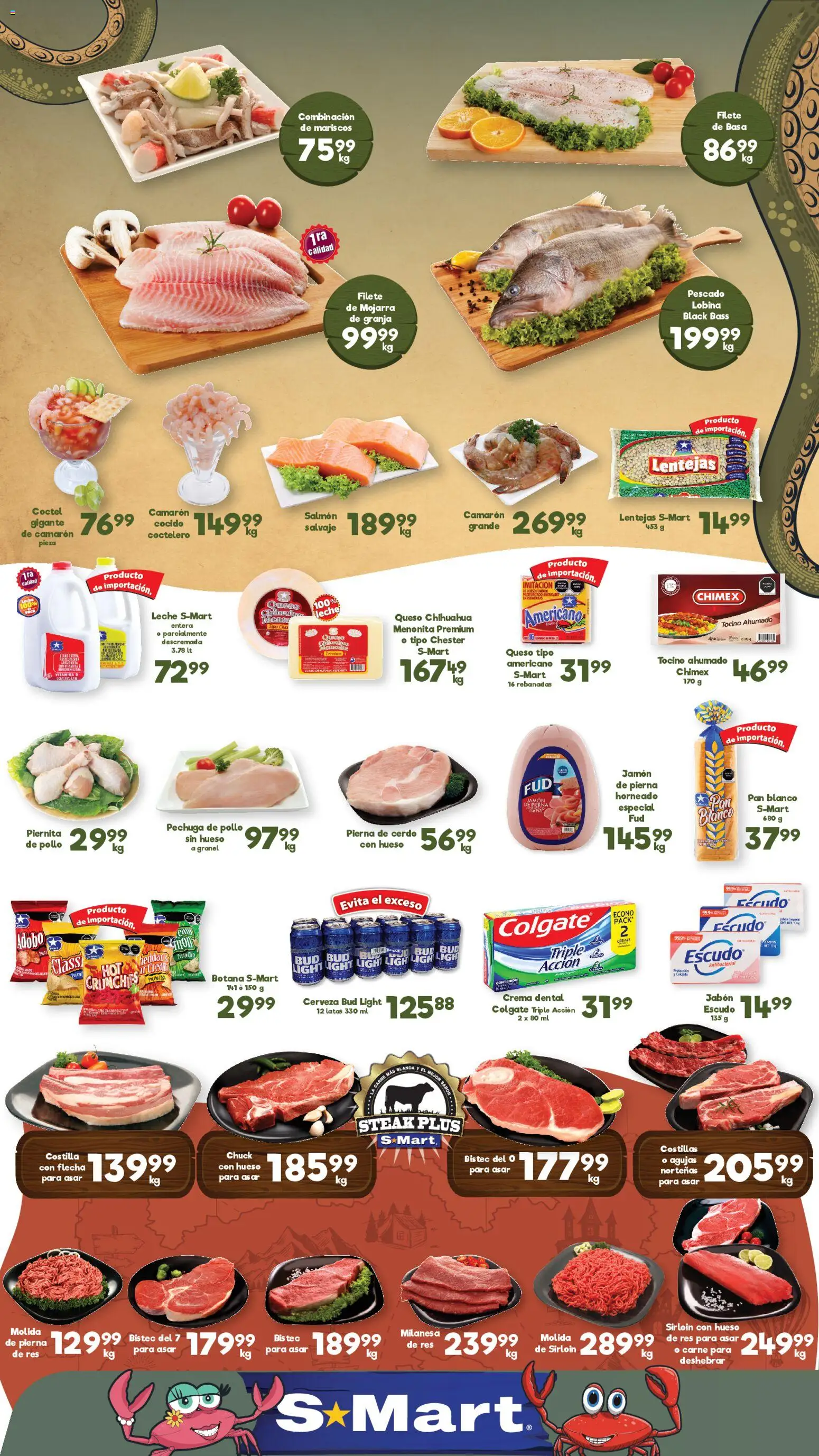Nuevas ofertas de S-Mart válidas en toda la República Mexicana desde el 27.03.2026. ¡Encuentra las mejores ofertas en S-Mart folleto Matamoros! | Página: 1 | Productos: Pollo, Milanesa, Tocino, Jabón