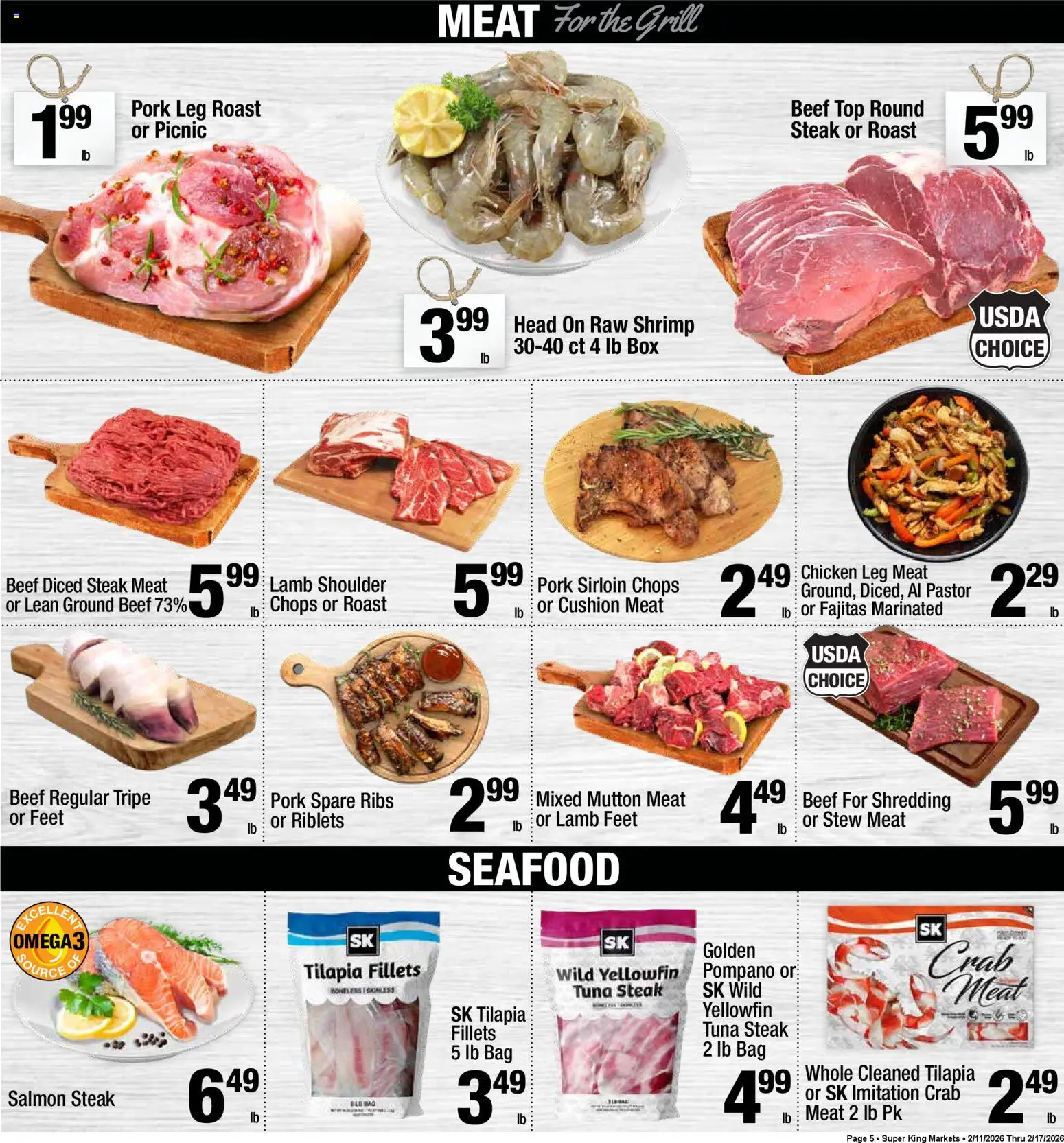 Super King - Weekly Ad - valid from 11.02.2026 | Page: 8 | Products: Beef, Cushion, Seafood, Grill