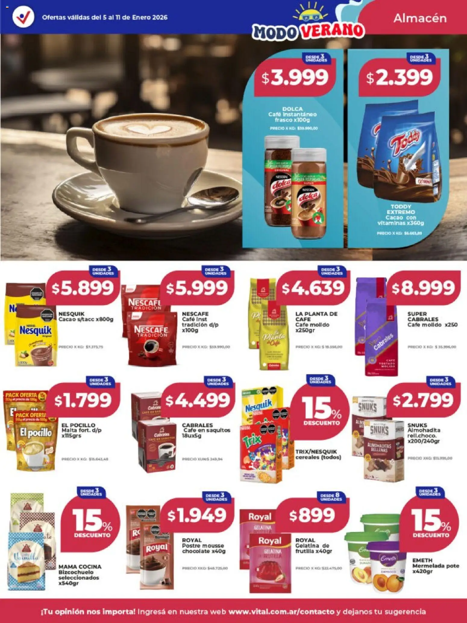 Vital - Ofertas - Posadas │ válido desde el 05.01.2026 | Página: 12 | Productos: Frutilla, Café, Cacao, Planta