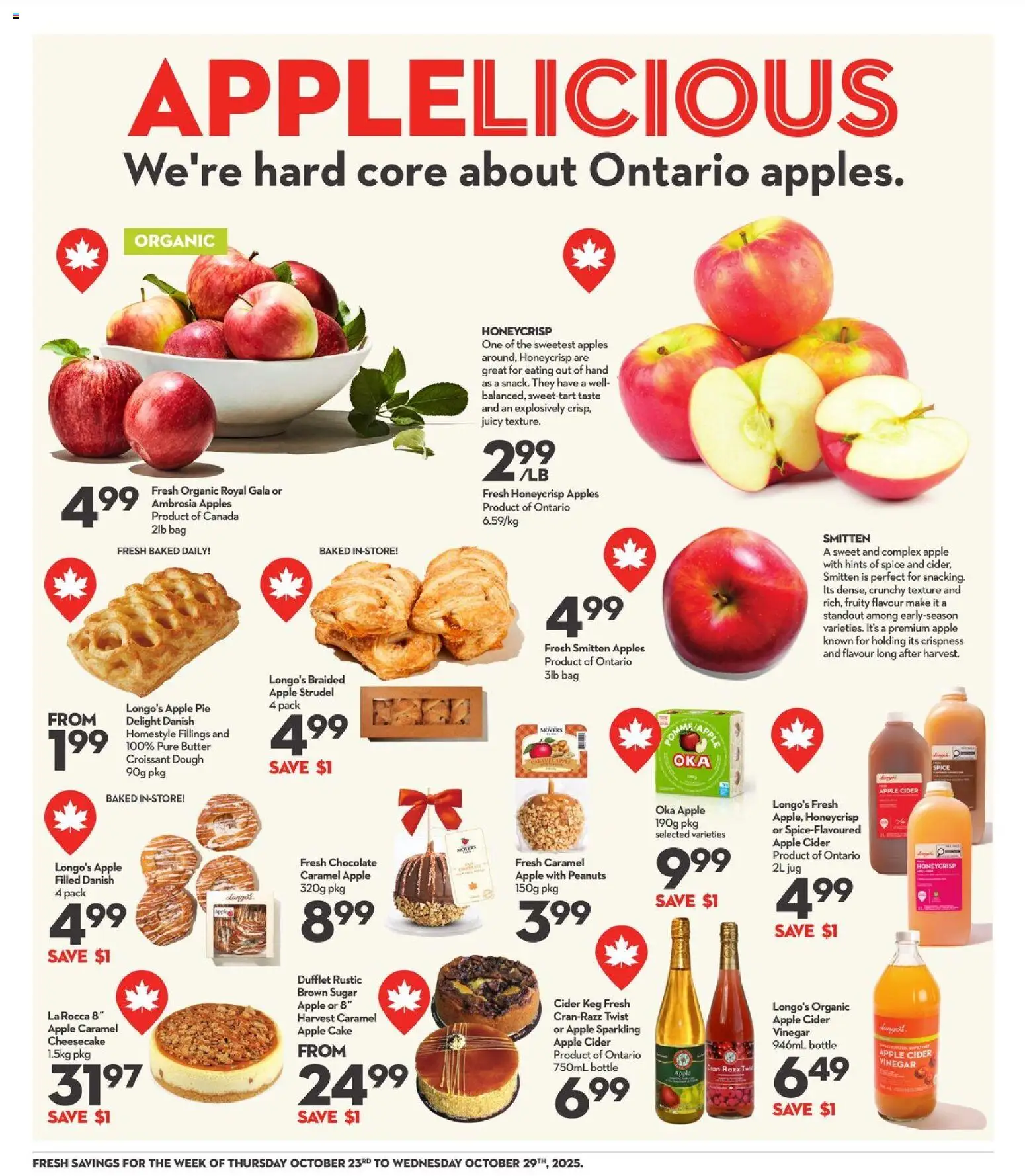 Longo's flyer valid from 23.10.2025 | Page: 7 | Products: Bag, Butter, Chocolate, Apples