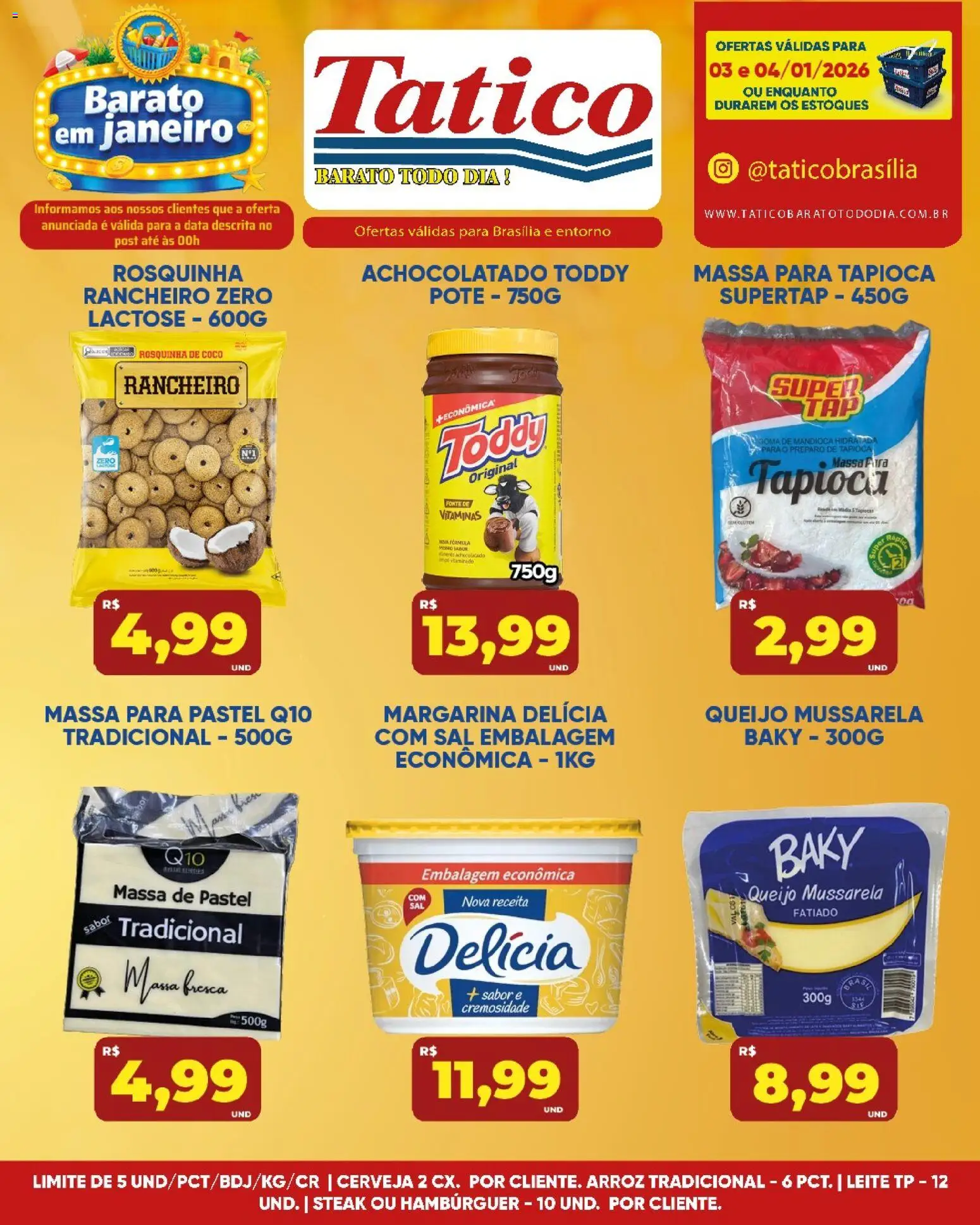 Tatico Folheto - válido de 05.01.2026 | Página: 17 | Produtos: Coco, Tapioca, Hambúrguer, Massa de pastel