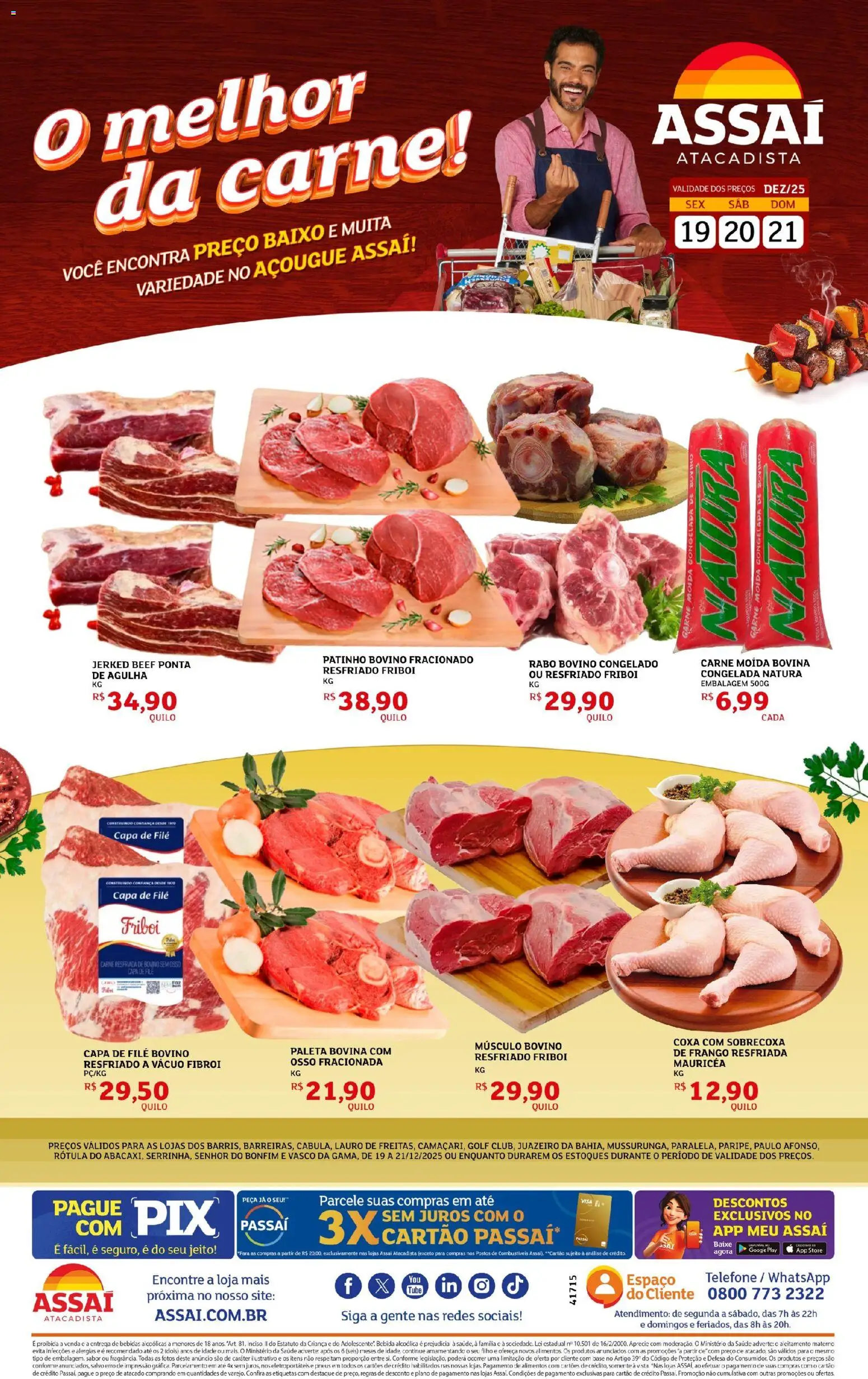 Assaí Atacadista Folheto - válido de 19.12.2025 | Página: 1 | Produtos: Pneus, Base, Frango, Carne moída