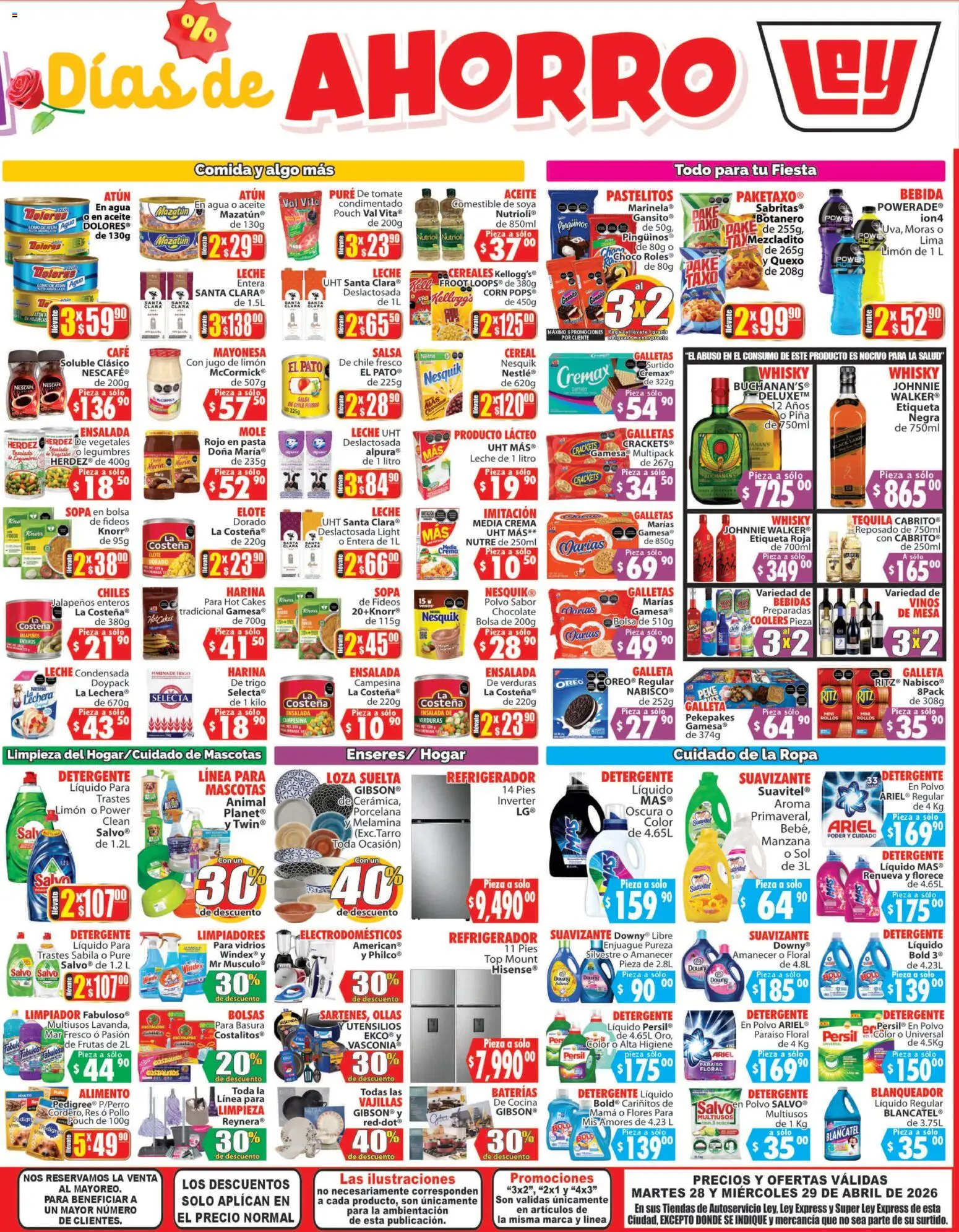 Nuevas ofertas de Casa Ley válidas en toda la República Mexicana desde el 28.04.2026. ¡Encuentra las mejores ofertas en Casa Ley folleto Autoservicio La Paz, BCS! | Página: 4 | Productos: Bolsa, Fideos, Pasta, Limpiador