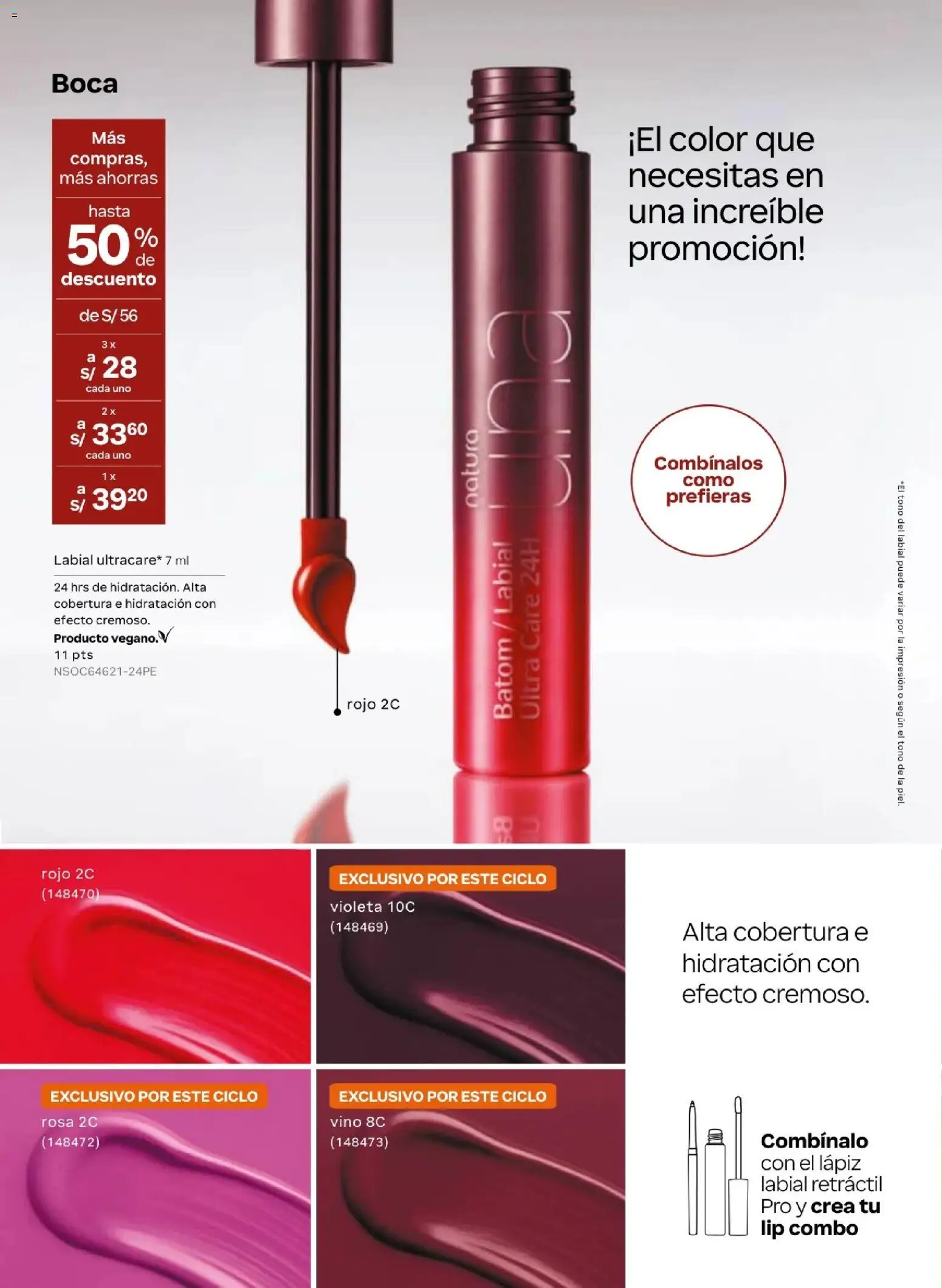 Catálogo Natura válido desde 31.03.2026 | Página: 77 | Productos: Lápiz labial, Vino