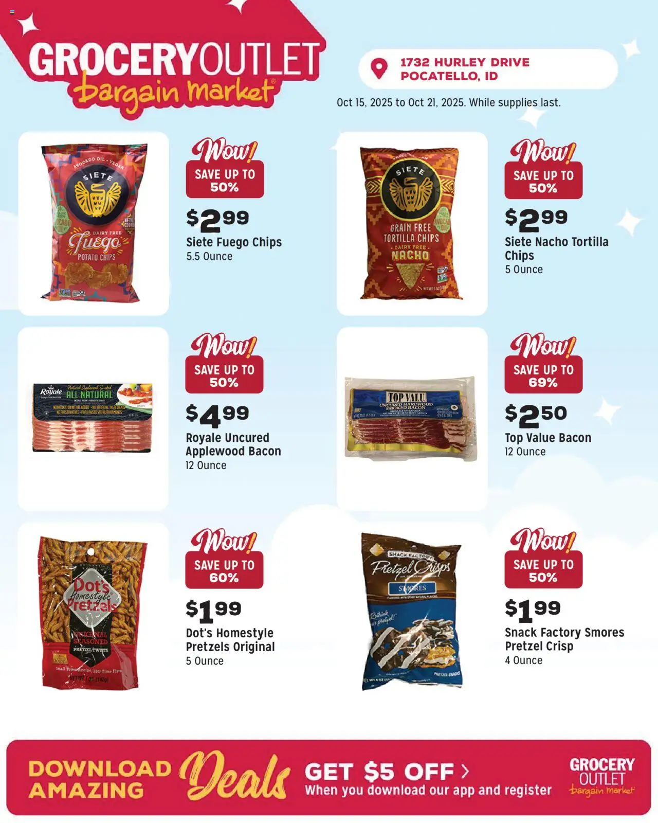 Grocery Outlet Weekly Ad - ID - valid from 15.10.2025 | Page: 9 | Products: Pork, Chips, Avocado