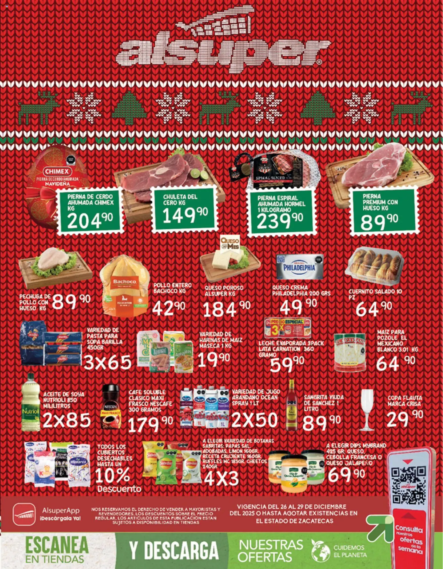 Nuevas ofertas de Alsuper válidas en toda la República Mexicana desde el 26.12.2025. ¡Encuentra las mejores ofertas en Alsuper folleto Zacatecas! | Página: 1 | Productos: Cuernito, Limón, Cerdo, Sobre