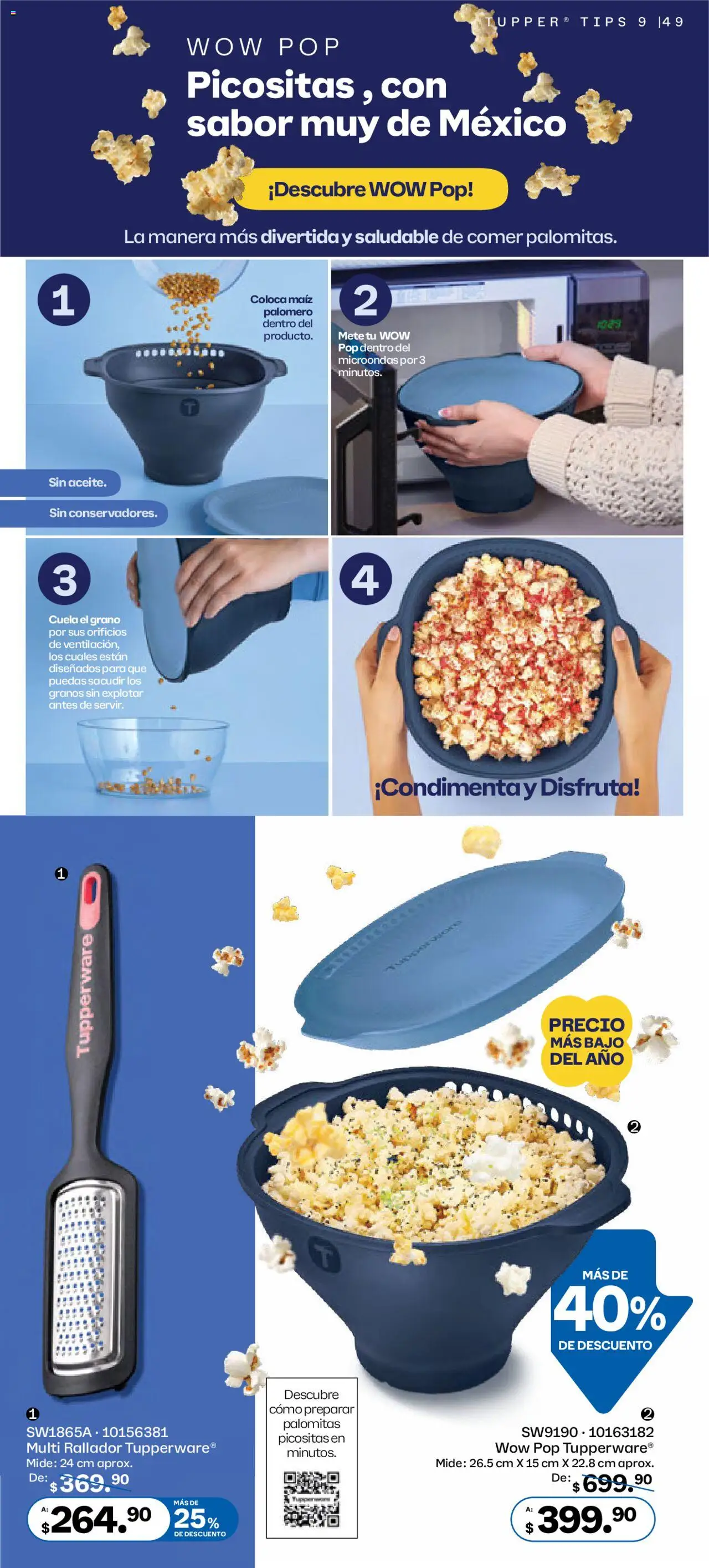 Nuevas ofertas de Tupperware válidas en toda la República Mexicana desde el 11.08.2025. ¡Encuentra las mejores ofertas en Tupperware catálogo! | Página: 49 | Productos: Maíz, Microondas, Tupper