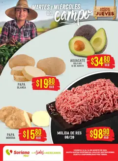 Vista previa de Soriana - Martes y Miércoles del Campo Híper: Tijuana, Mexicali, Ensenada, San Luis Río Colorado y Tecate, nuevo folleto de la tienda, válido en México a partir del 12.08.2025