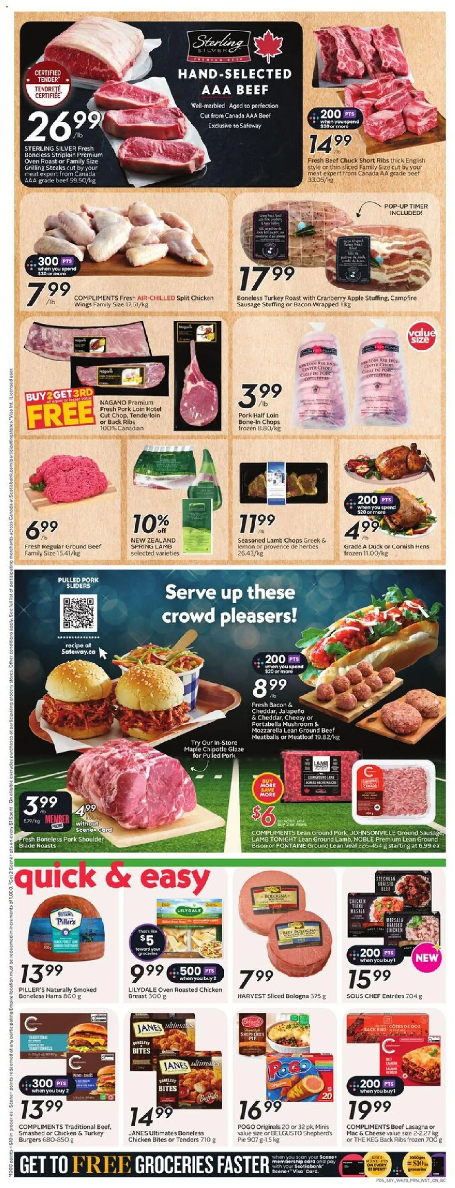 Safeway flyer valid from 13.11.2025 | Page: 8 | Products: Turkey, Oven, Chicken, Pork
