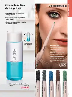 Vista previa de Oriflame campaña 3 2026, nuevo folleto de la tienda, válido en México a partir del 14.02.2026 | Página: 41 | Productos: Maquillaje, Delineador de ojos, Delineador, Desmaquillante de ojos