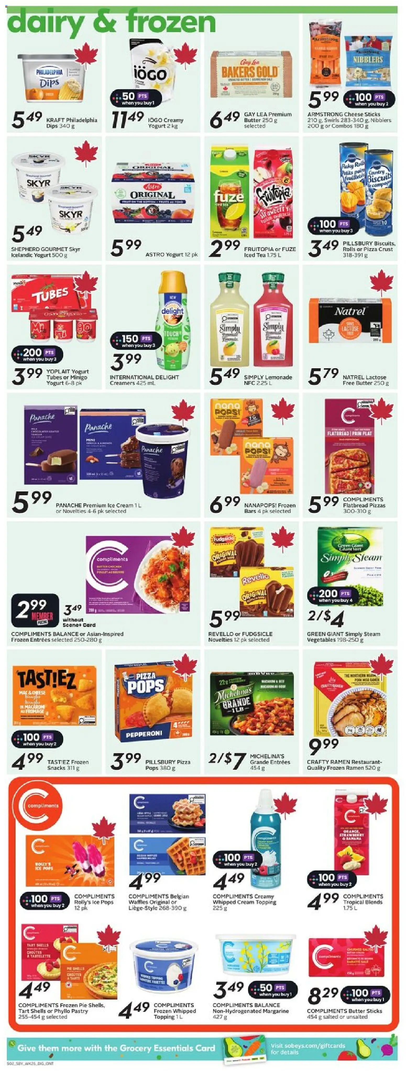 Sobeys flyer valid from 23.10.2025 | Page: 10 | Products: Tea, Cream, Cheese, Pizza