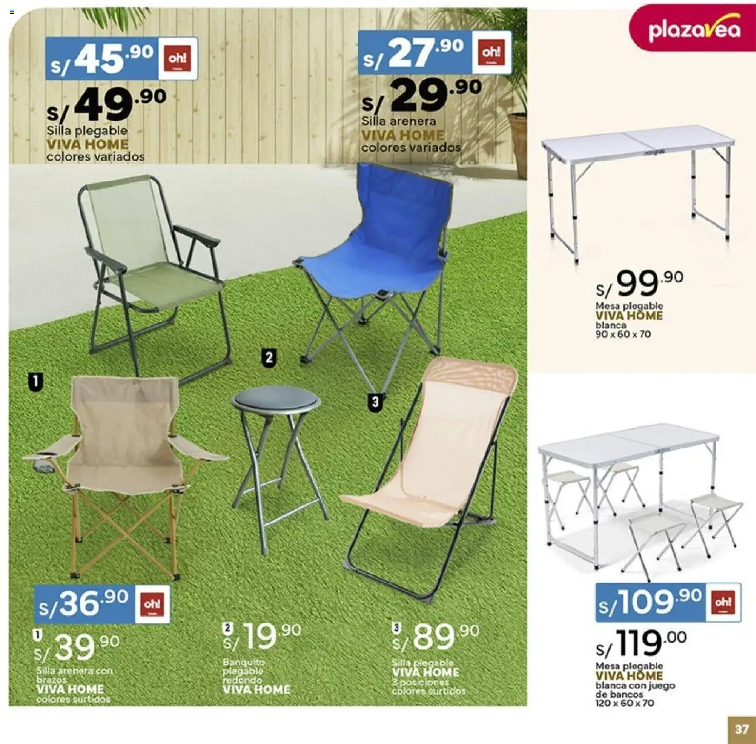 Catálogo Plaza Vea válido desde 26.12.2025 | Página: 37 | Productos: Mesa, Silla, Juego