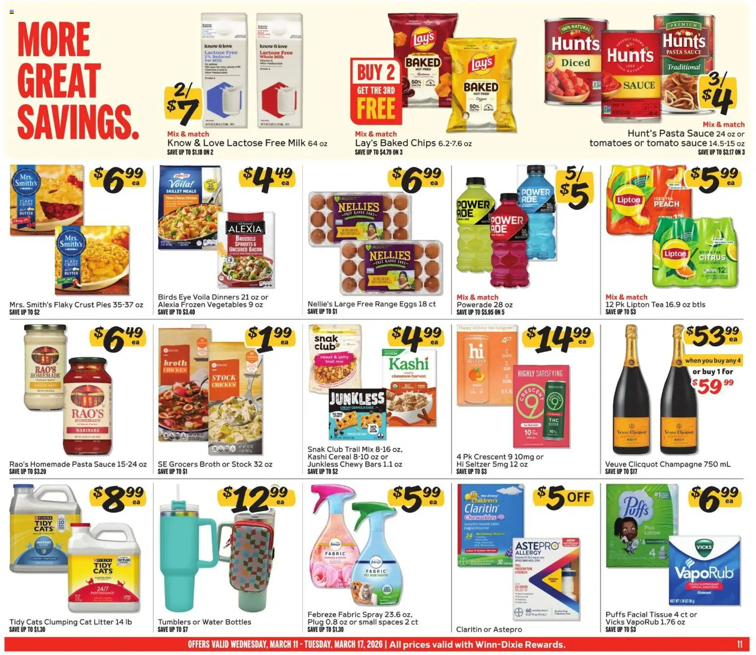 Winn Dixie Weekly Ad - valid from 11.03.2026 | Page: 11 | Products: Brussels Sprouts, Eggs, Tea, Peach