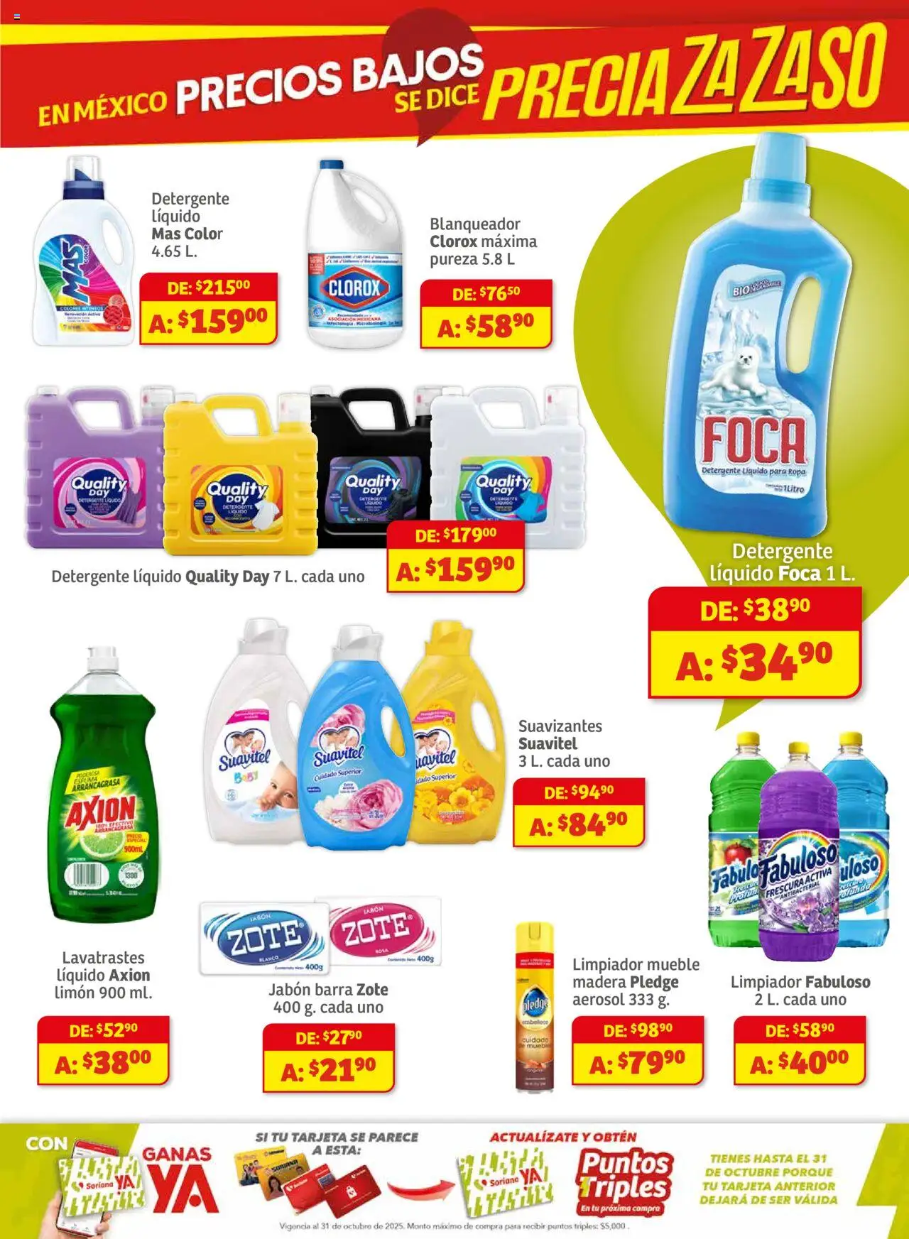 Nuevas ofertas de Soriana válidas en toda la República Mexicana desde el 01.08.2025. ¡Encuentra las mejores ofertas en Soriana - Preciazazaso Súper Frontera BCN, Son! | Página: 7 | Productos: Detergente, Espuma, Ropa, Barra