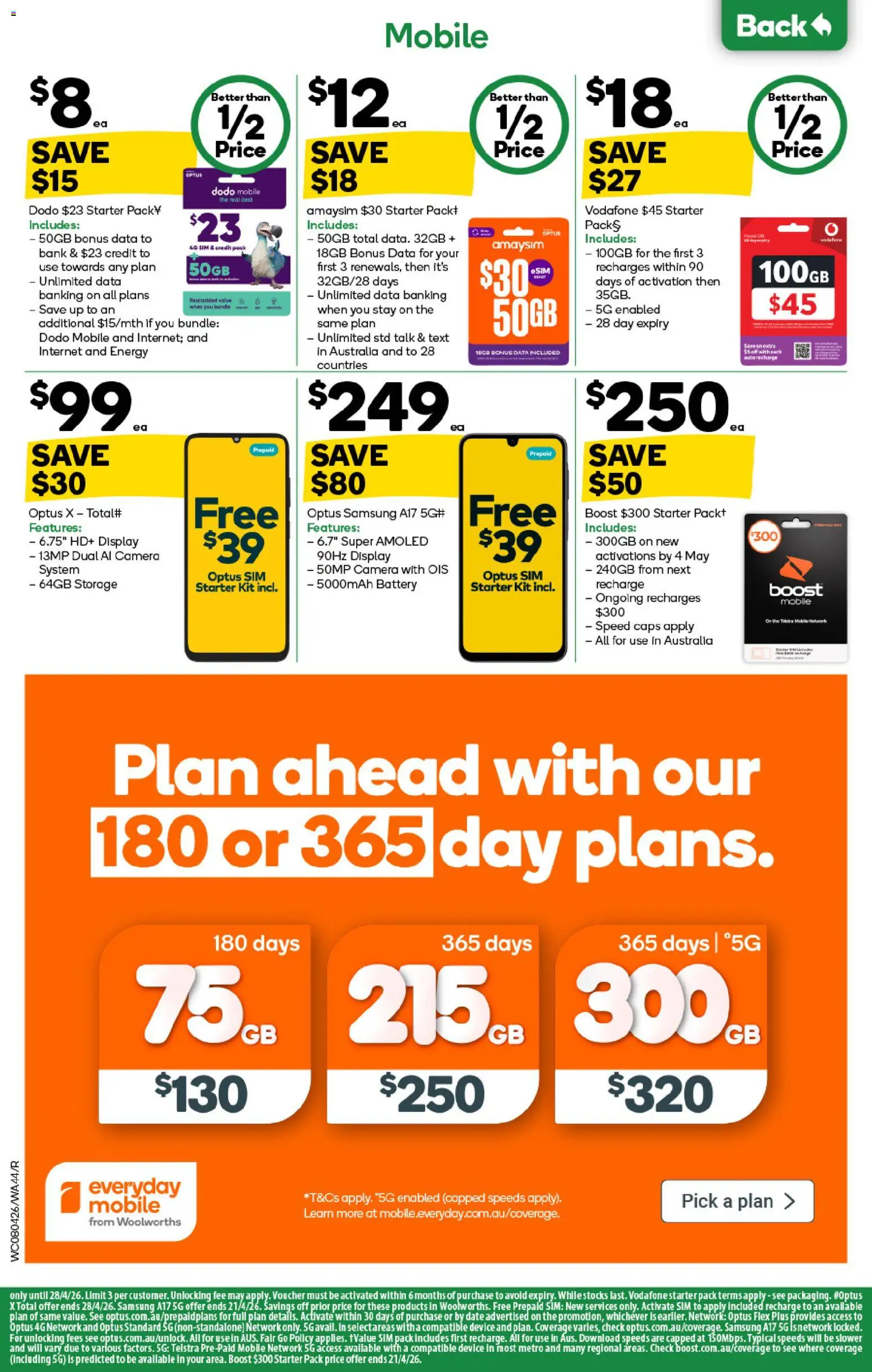 Woolworths catalogue - valid from 08.04.2026 | Page: 44 | Products: Date, Device, Camera, Mobile