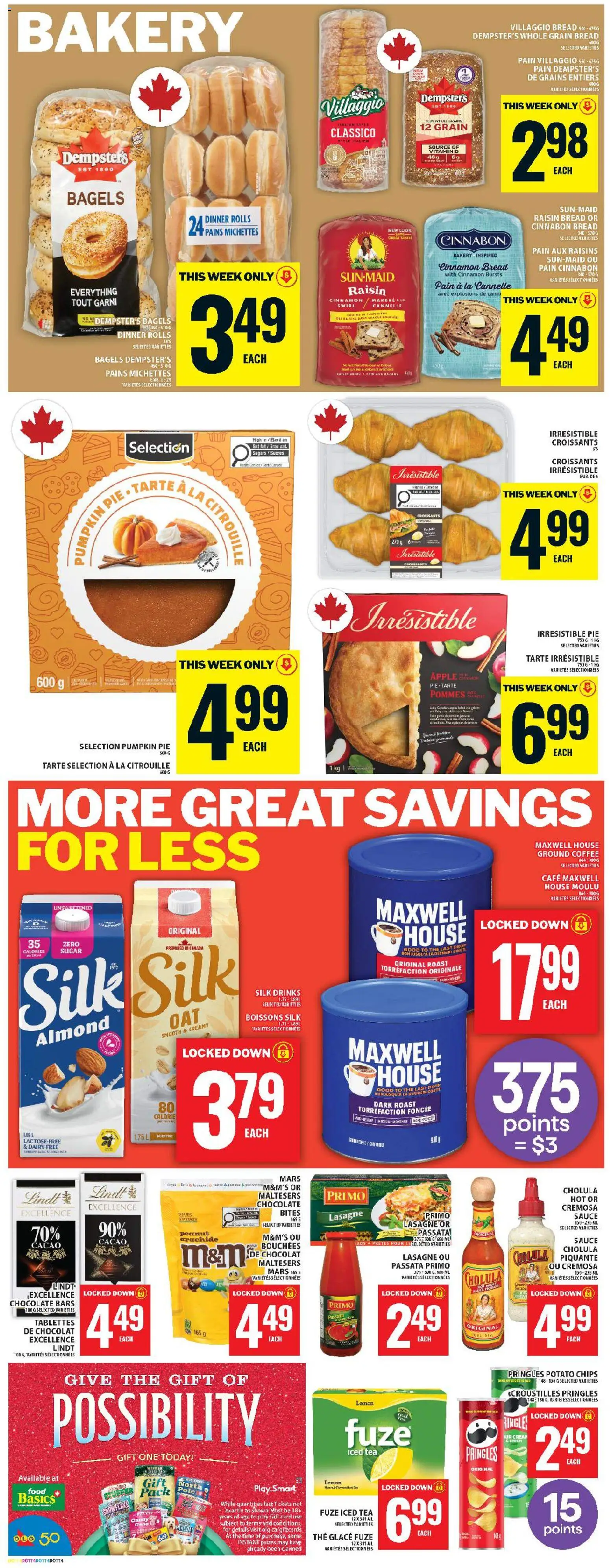 Food Basics flyer valid from 18.12.2025 | Page: 9 | Products: Chips, Cream, Bakery, Coffee