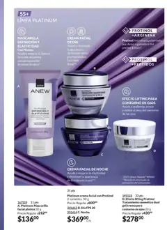 Vista previa de Platinum crema facial con Protinol, Platinum crema facial con Protinol 2 variantes. 50 g, nuevo folleto de la tienda, válido en México a partir del 28.11.2025 | Página: 149