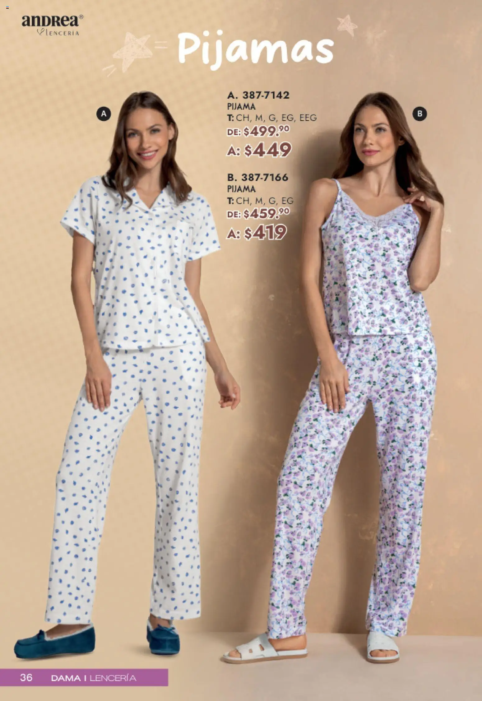 Nuevas ofertas de Andrea válidas en toda la República Mexicana desde el 19.04.2026. ¡Encuentra las mejores ofertas en Andrea catálogo Mamá y Peques! | Página: 36 | Productos: Pijama, Lenceria