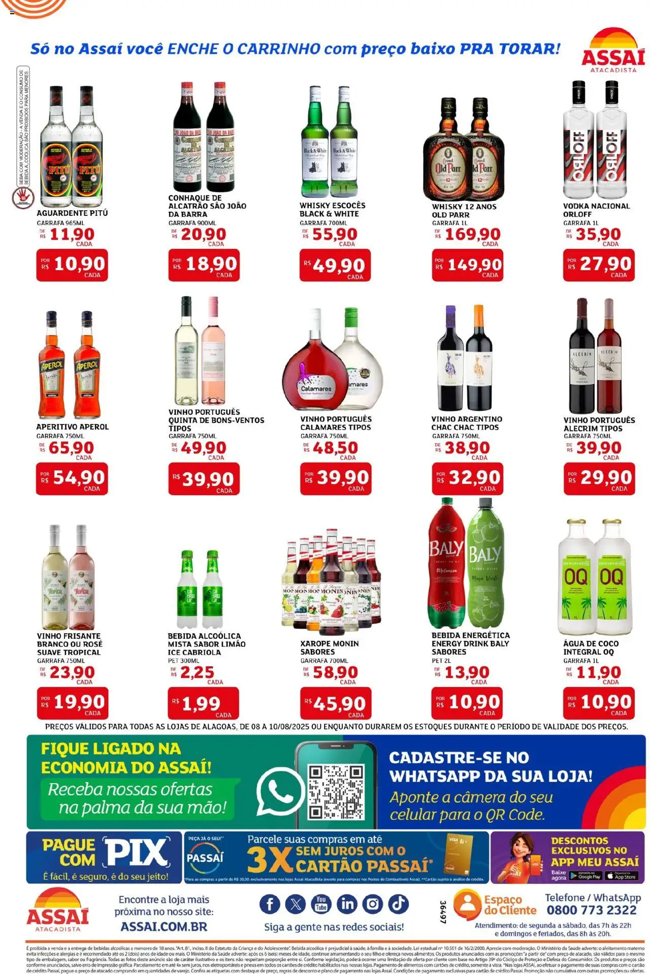 Assaí Atacadista Folheto - válido de 08.08.2025 | Página: 2 | Produtos: Melancia, Celular, Água de coco, Xarope