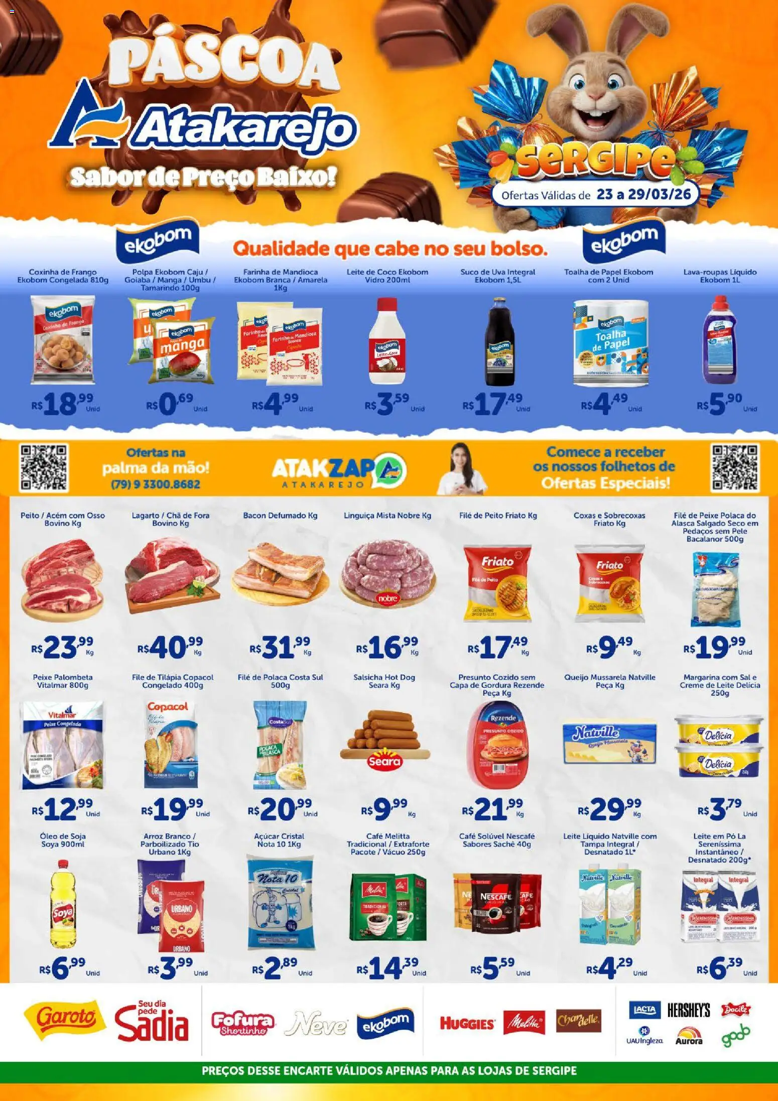 Atakarejo Folheto - válido de 23.03.2026 | Página: 1 | Produtos: Queijo, Presunto, Creme de leite, Soja