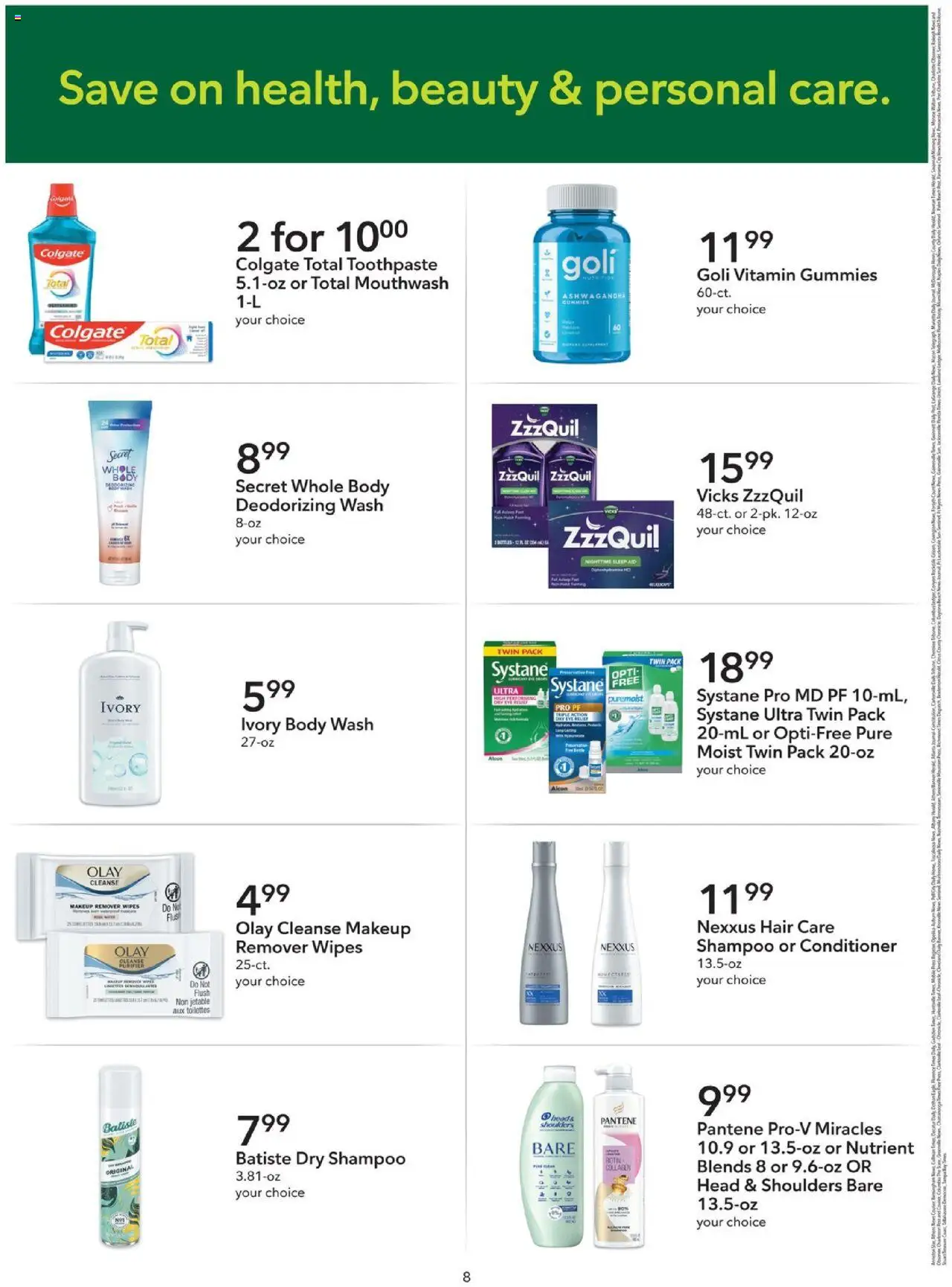 Publix Extra Savings - valid from 04.10.2025 | Page: 8 | Products: Vitamin, Biotin, Shampoo, Body Wash
