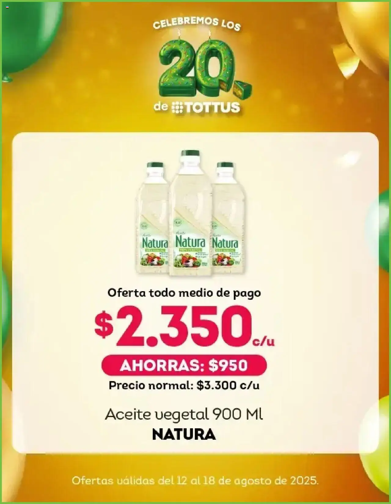 Tottus ofertas  │ válido desde el 12.08.2025 | Página: 7 | Productos: Aceite