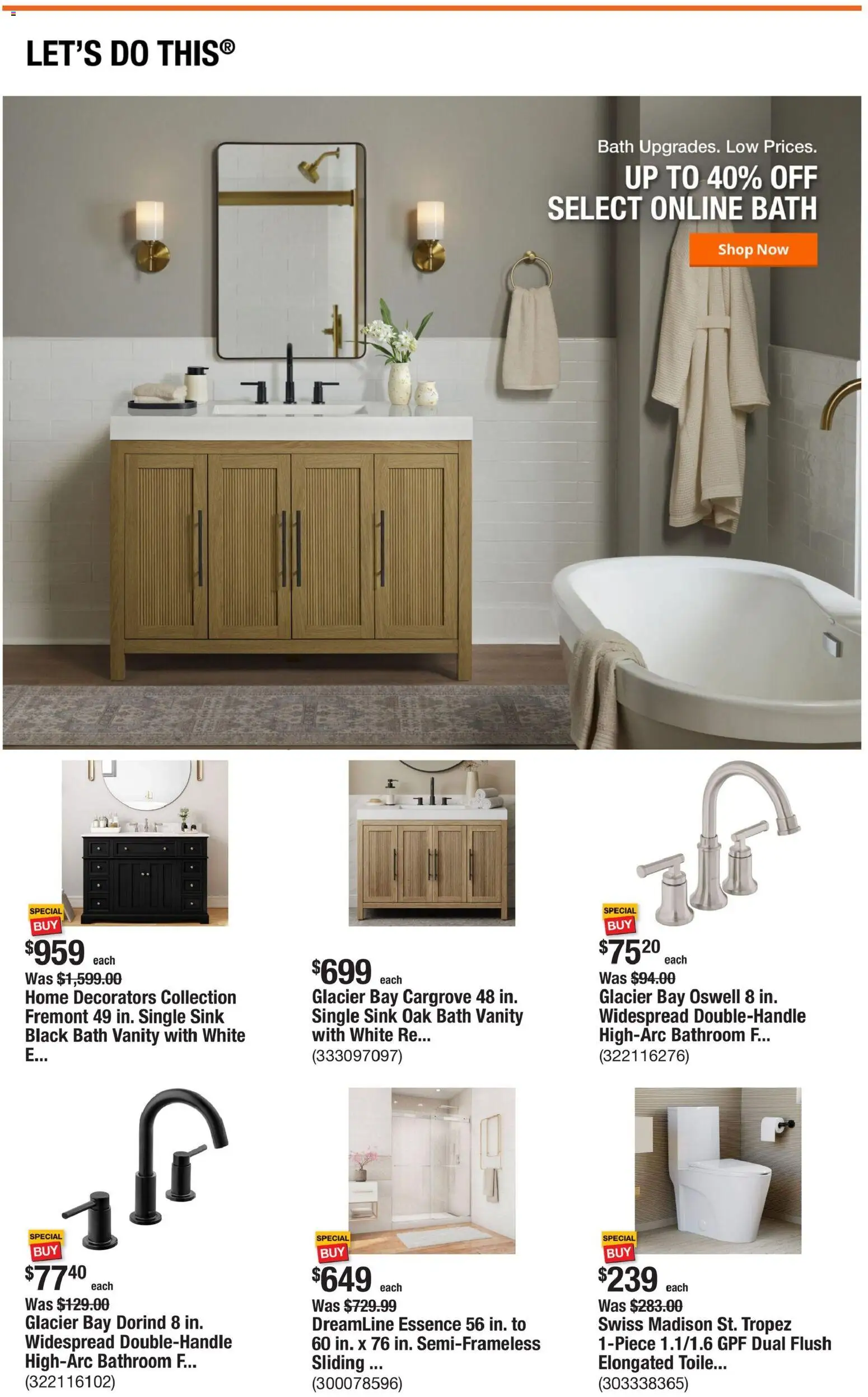 Home Depot Weekly Ad - valid from 19.02.2026 | Page: 3 | Products: Bath