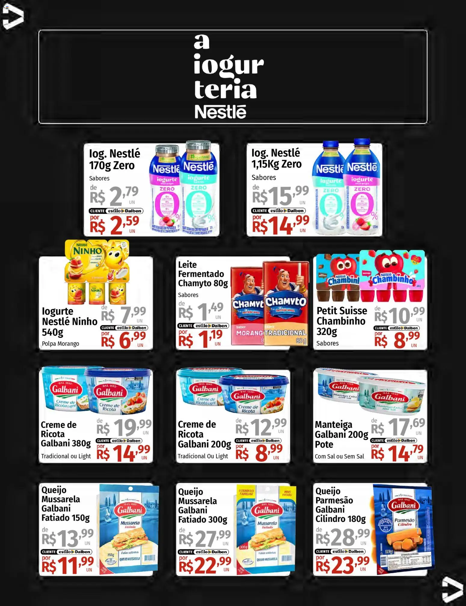 Supermercado Dalben Folheto - válido de 14.01.2026 | Página: 18 | Produtos: Manteiga, Iogurte, Creme, Mussarela