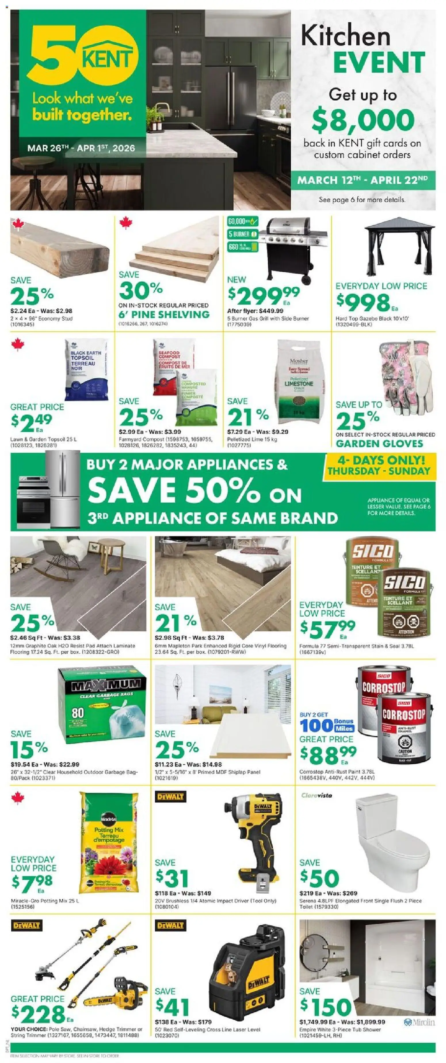 Kent flyer valid from 26.03.2026 | Page: 2 | Products: Gloves, Bag, Cabinet, Shower