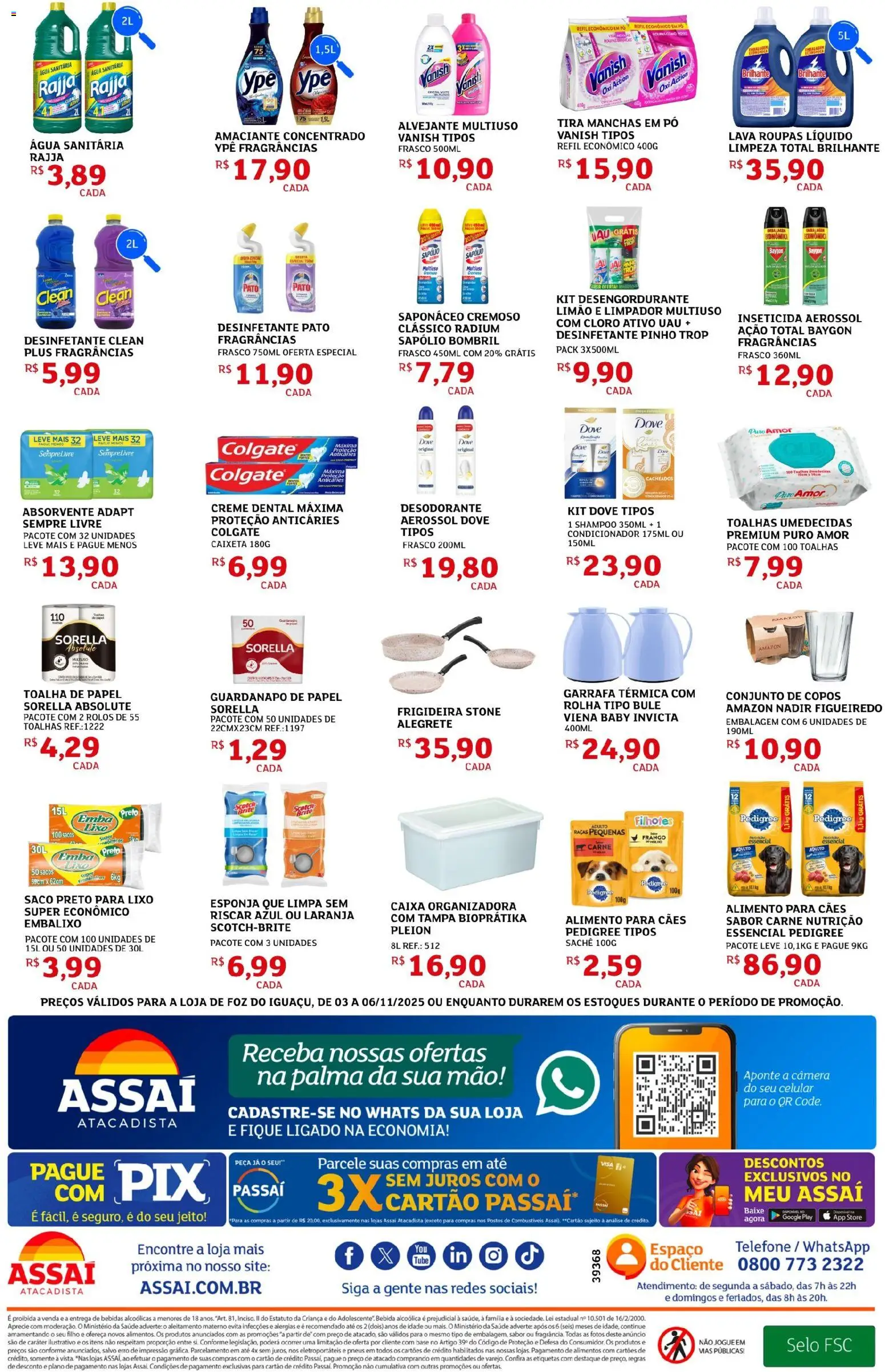 Assaí Atacadista Folheto - válido de 03.11.2025 | Página: 4 | Produtos: Desengordurante, Vanish, Amaciante, Inseticida