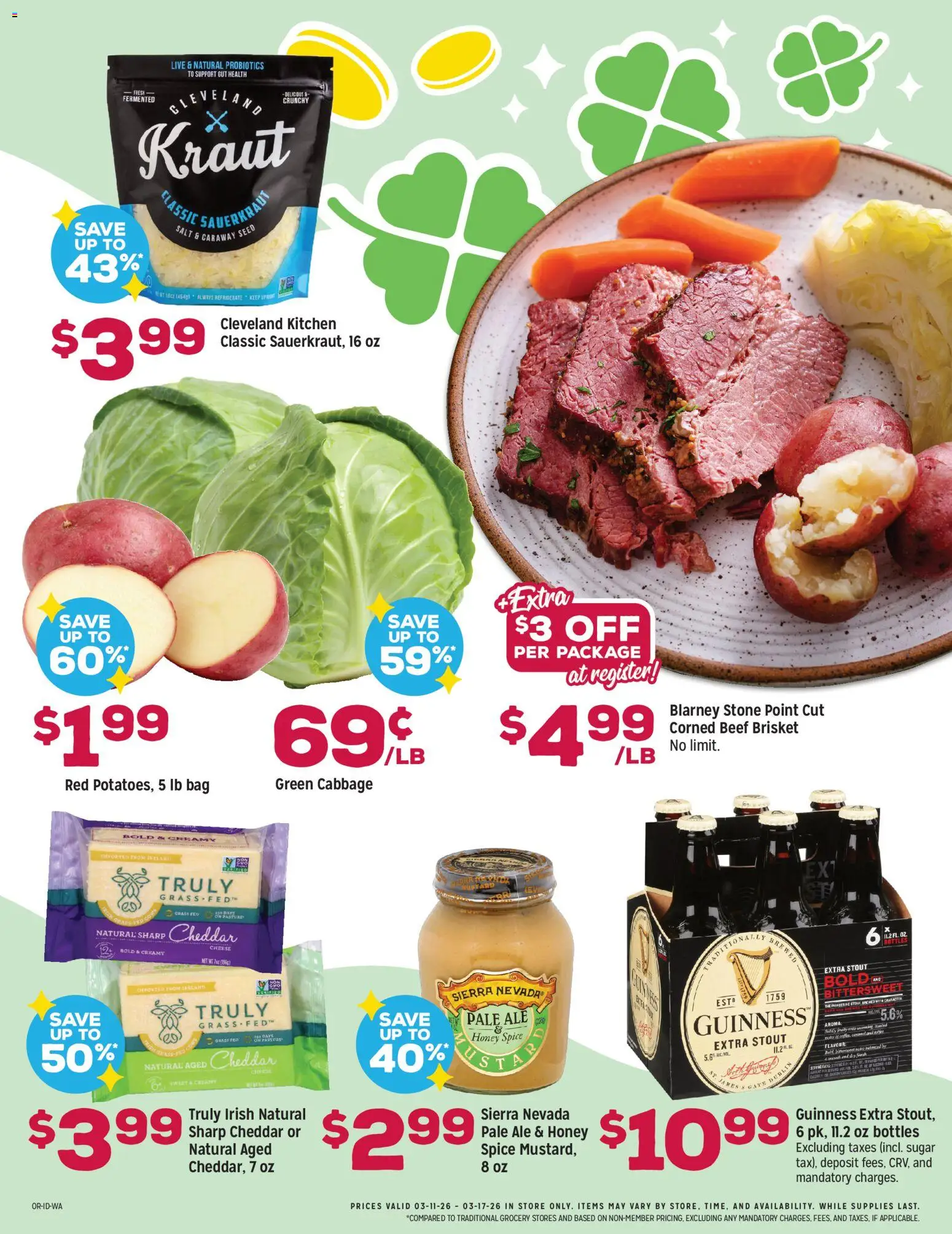 Grocery Outlet Weekly Ad - ID - valid from 11.03.2026 | Page: 2 | Products: Probiotics, Cheese, Beef, Sugar