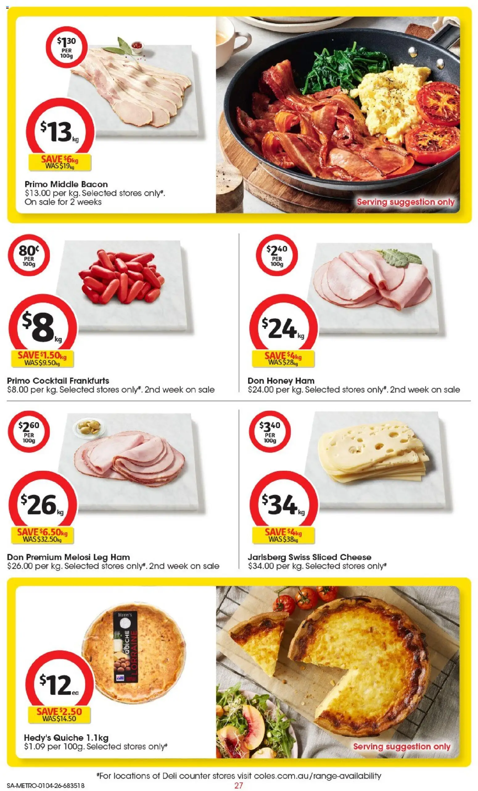 Coles catalogue - valid from 01.04.2026 | Page: 27 | Products: Bacon, Cheese, Ham, Honey