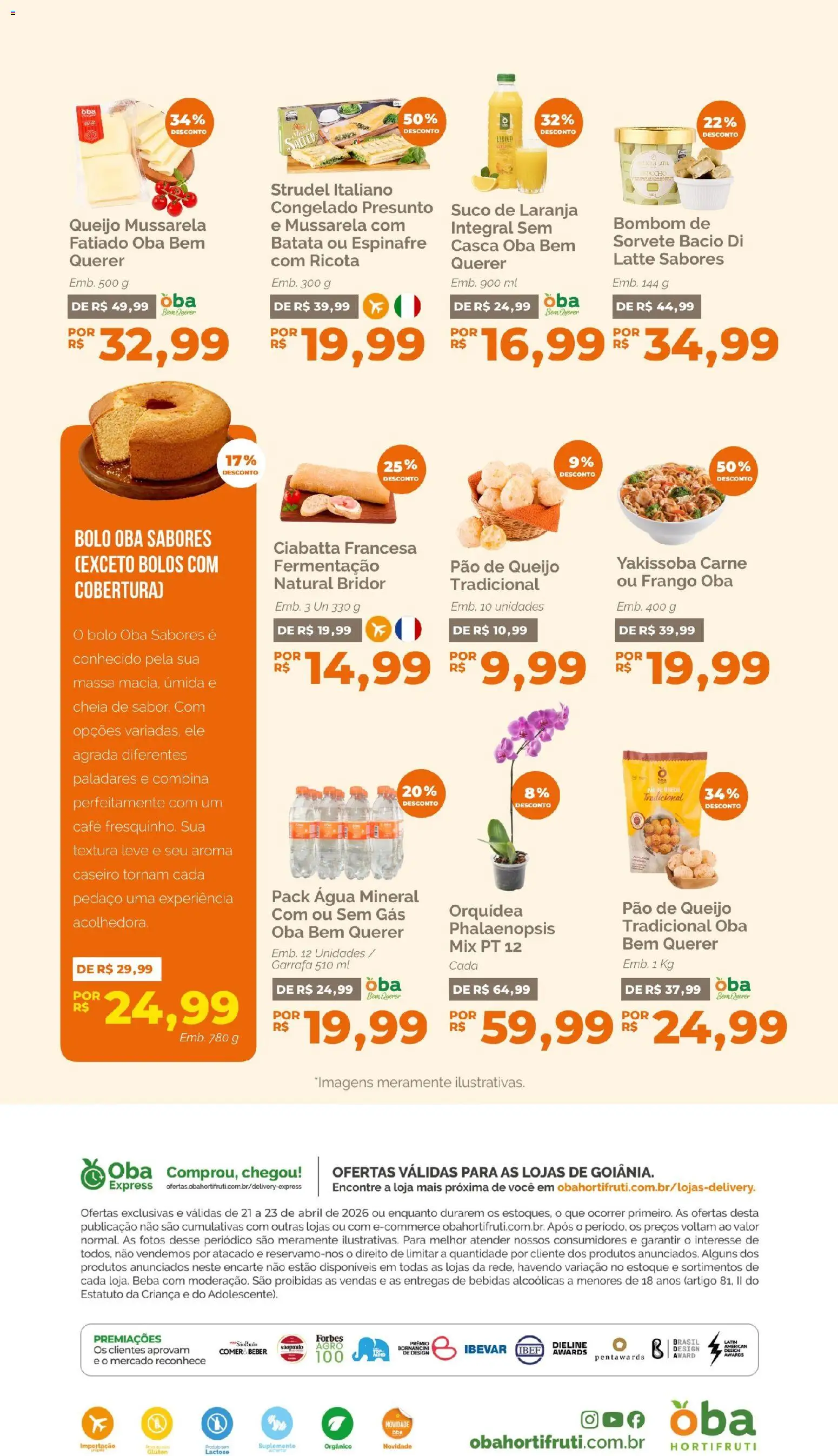 Oba Hortifruti Folheto - válido de 21.04.2026 | Página: 5 | Produtos: Pão, Café, Frango, Bombom