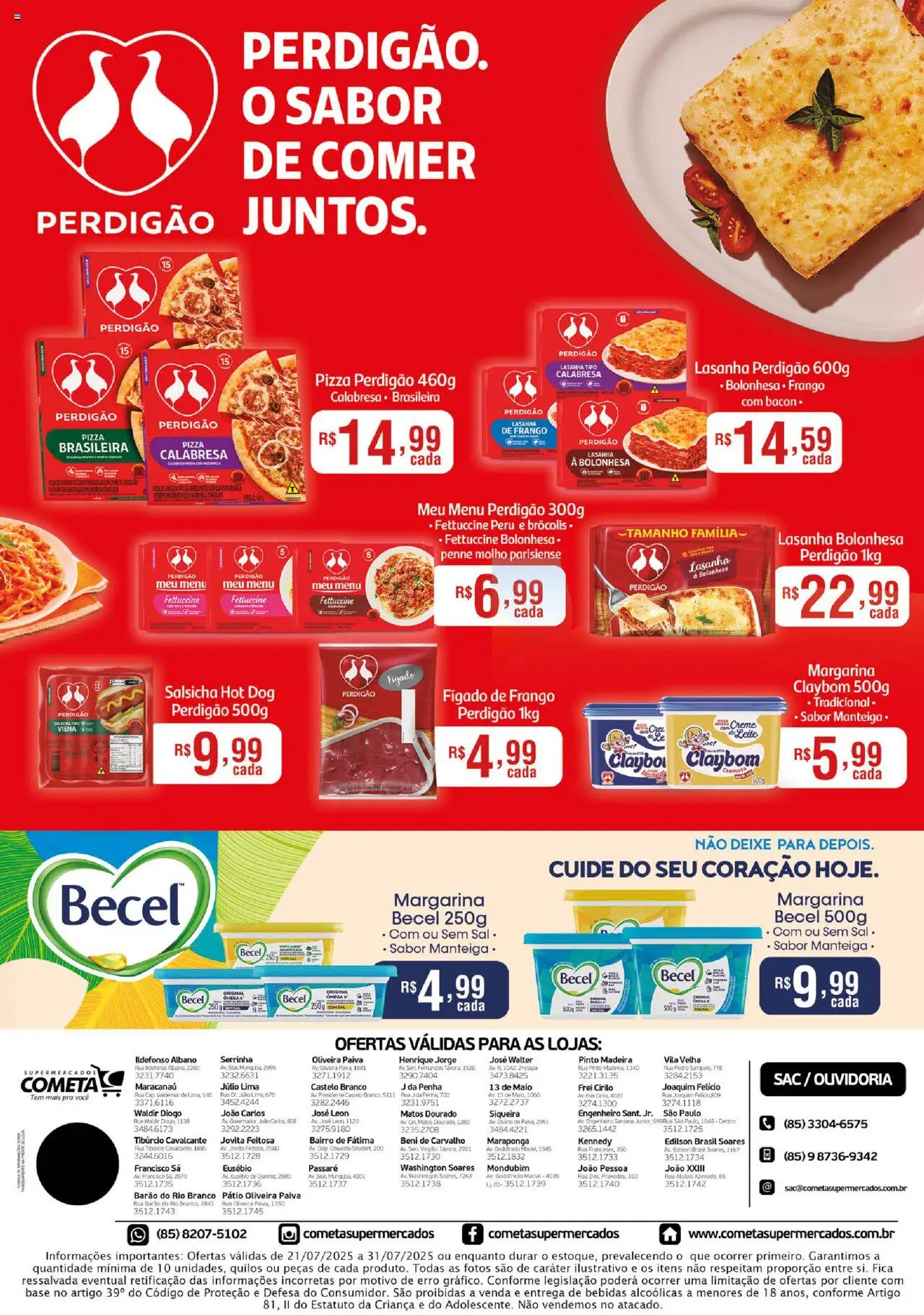 Cometa Supermercados Folheto - válido de 21.07.2025 | Página: 2 | Produtos: Maiô, Manteiga, Base, Lasanha