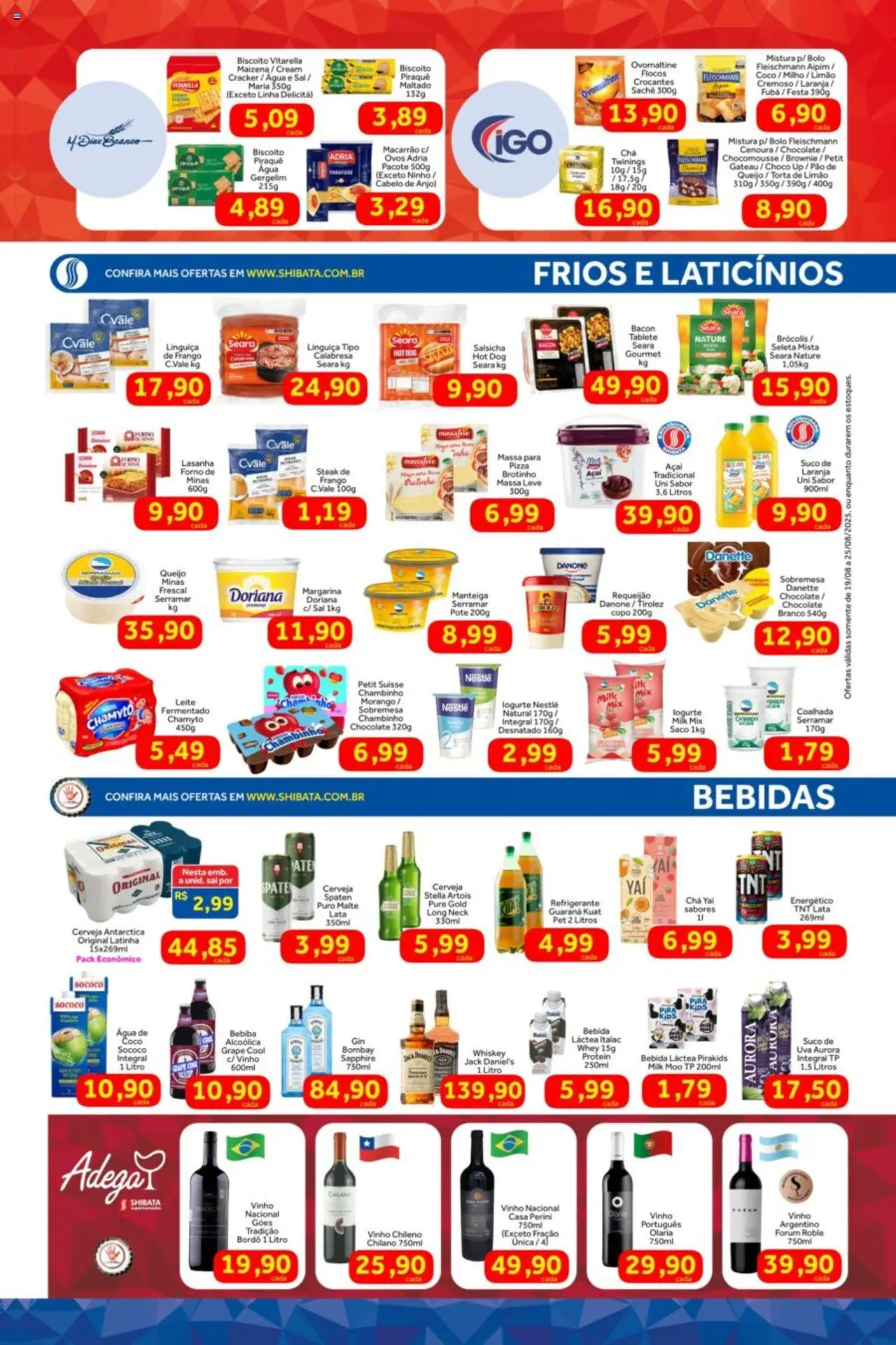 Shibata Folheto - válido de 19.08.2025 | Página: 2 | Produtos: Guaraná, Queijo, Cerveja, Lasanha