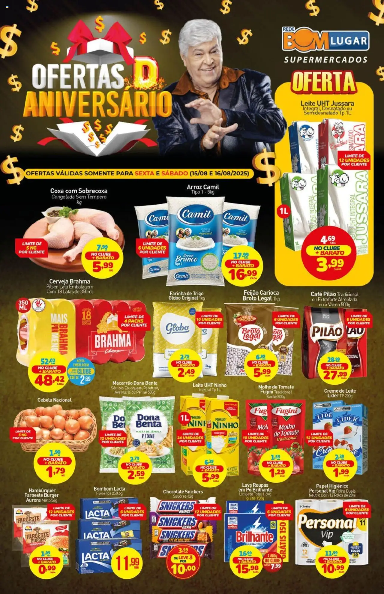 Rede Bom Lugar Folheto - válido de 15.08.2025 | Página: 1 | Produtos: Pó, Molho de tomate, Creme, Papel higiênico