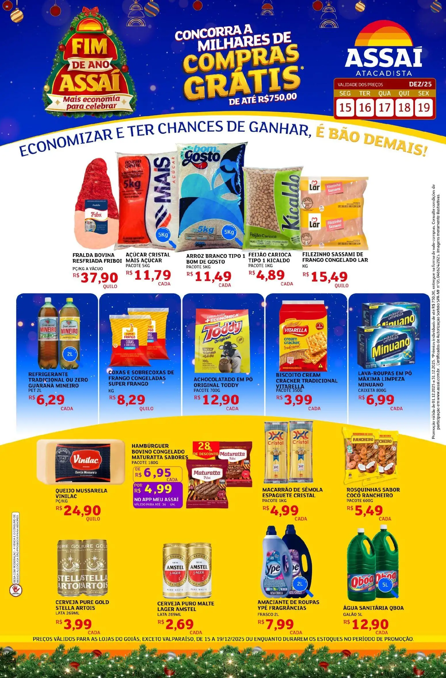 Assaí Atacadista Folheto - válido de 15.12.2025 | Página: 1 | Produtos: Espaguete, Feijão, Cerveja, Refrigerante