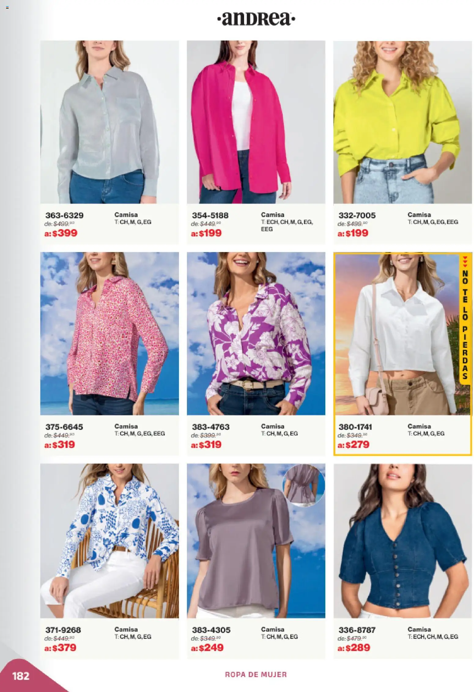 Nuevas ofertas de Andrea válidas en toda la República Mexicana desde el 02.11.2025. ¡Encuentra las mejores ofertas en Andrea catálogo Outlet! | Página: 182 | Productos: Camisa, Ropa