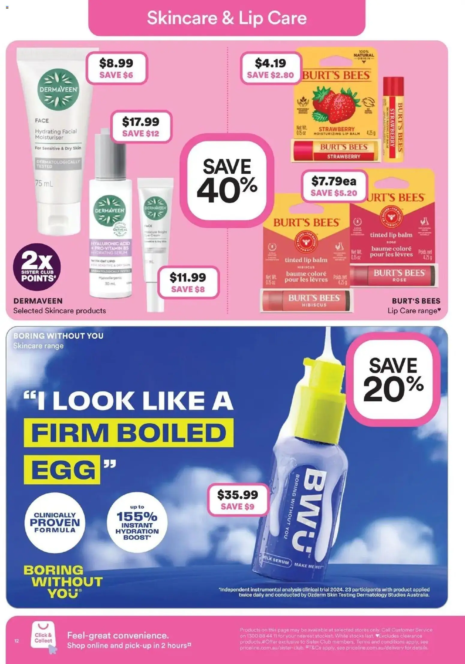 Priceline Pharmacy catalogue - valid from 23.04.2026 | Page: 12 | Products: Milk, Moisturiser, Cream, Lip care