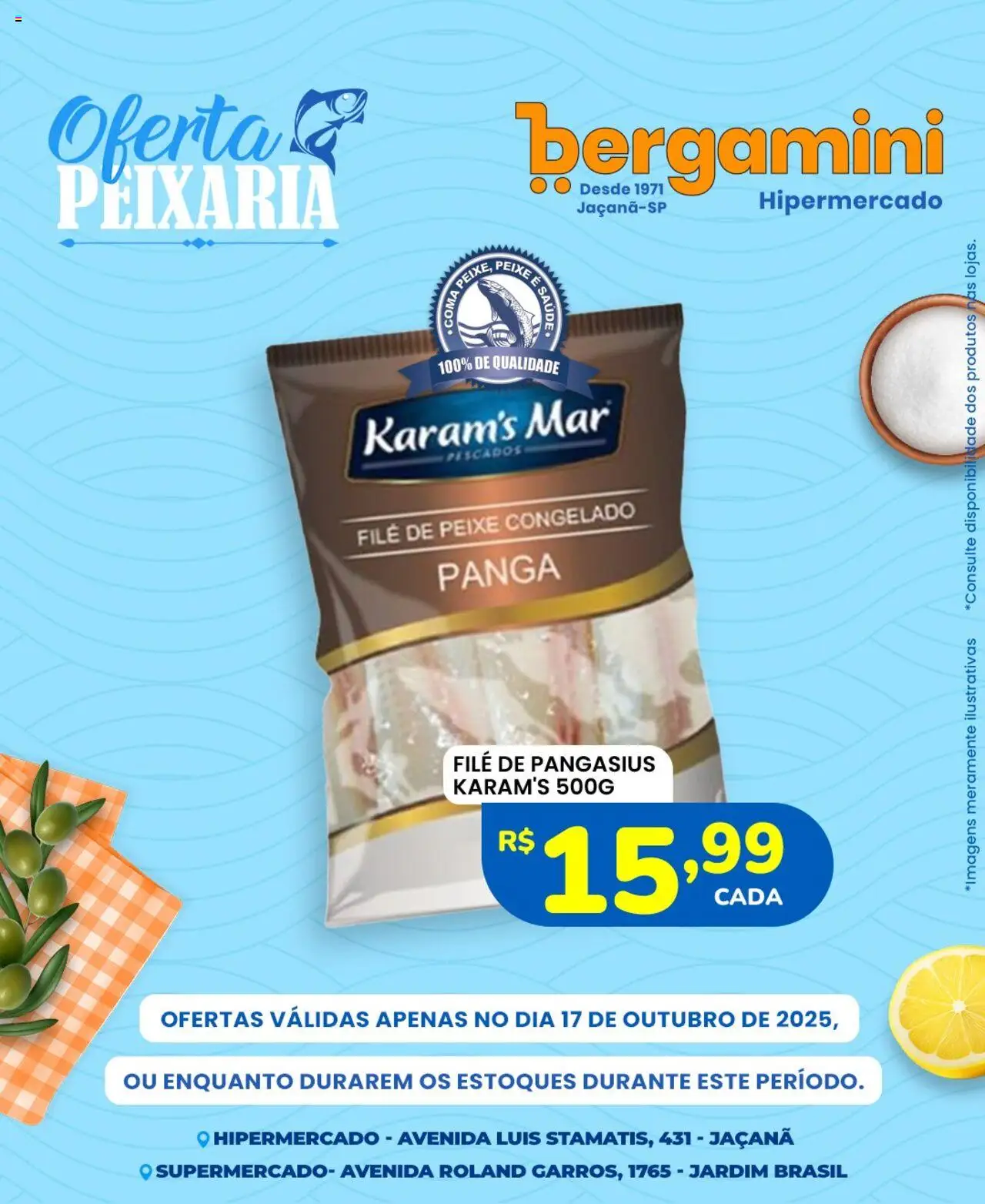 Supermercado Bergamini Folheto - válido de 17.10.2025 | Página: 3 | Produtos: Peixe