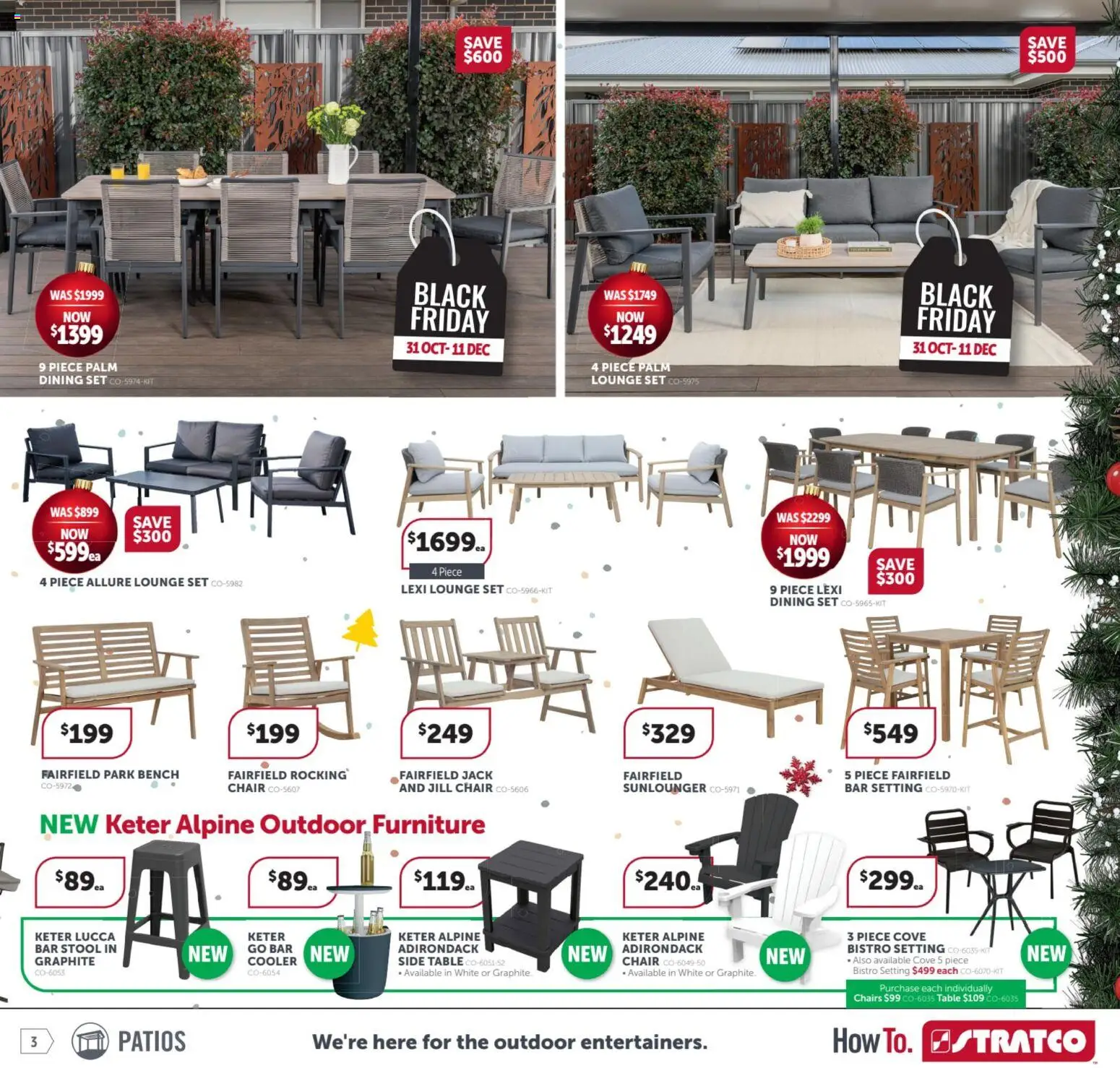 Stratco catalogue - valid from 31.10.2025 | Page: 3 | Products: Table, Chair, Stool, Bench