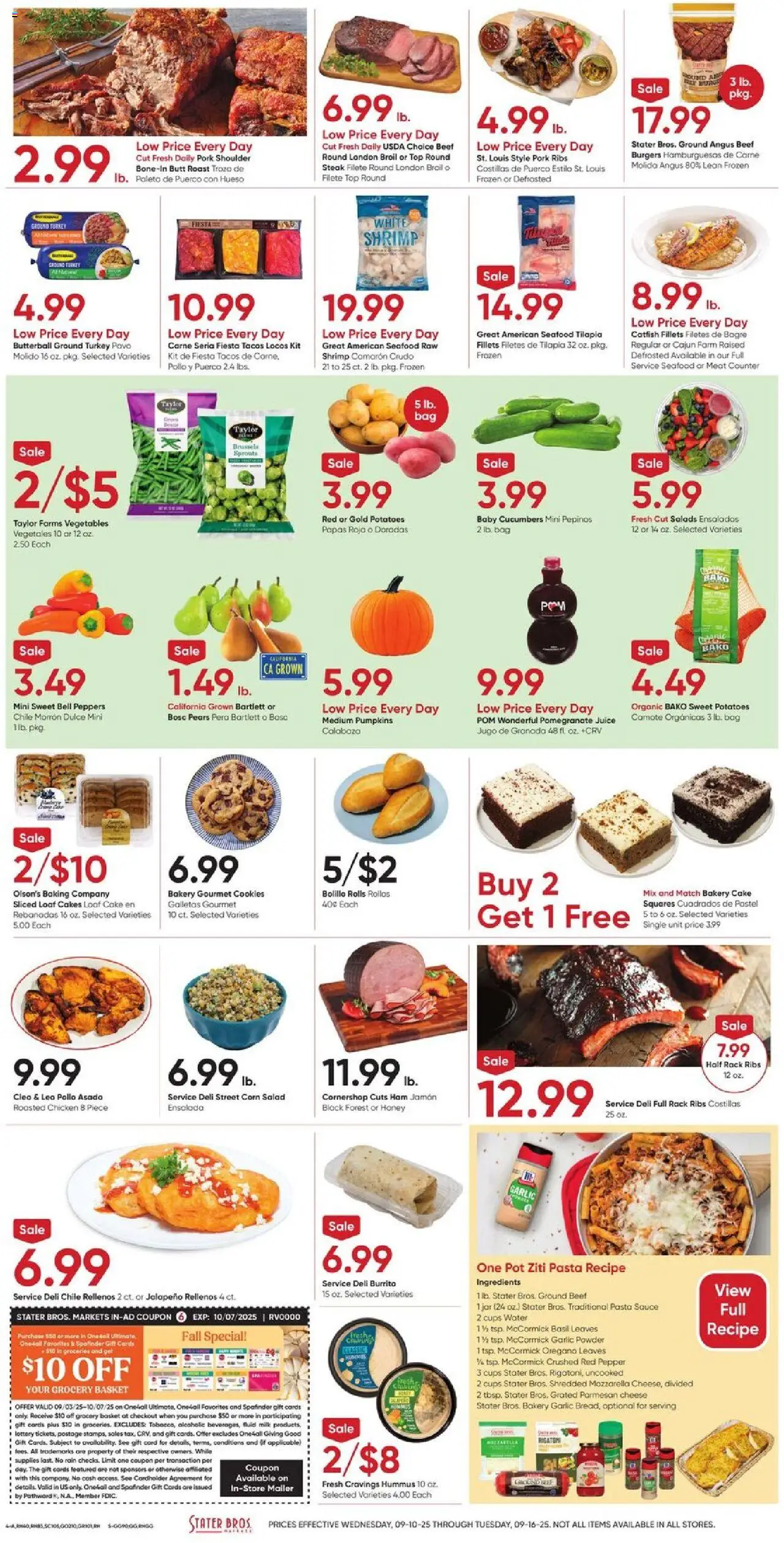 Stater Bros Weekly Ad - valid from 10.09.2025 | Page: 4 | Products: Corn, Basket, Powder, Juice
